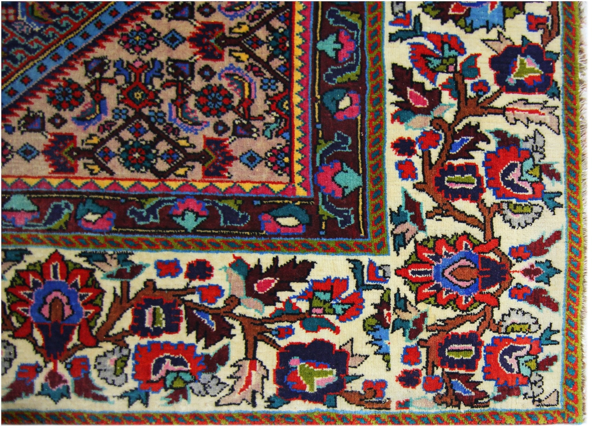Handmade Vintage Persian Bidjar Rug | 289 x 194 cm | 9'6" x 6'4" - Najaf Rugs & Textile