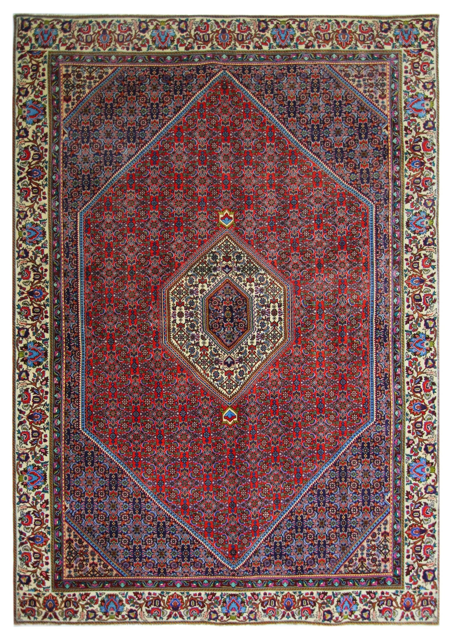 Handmade Vintage Persian Bidjar Rug | 289 x 194 cm | 9'6" x 6'4" - Najaf Rugs & Textile