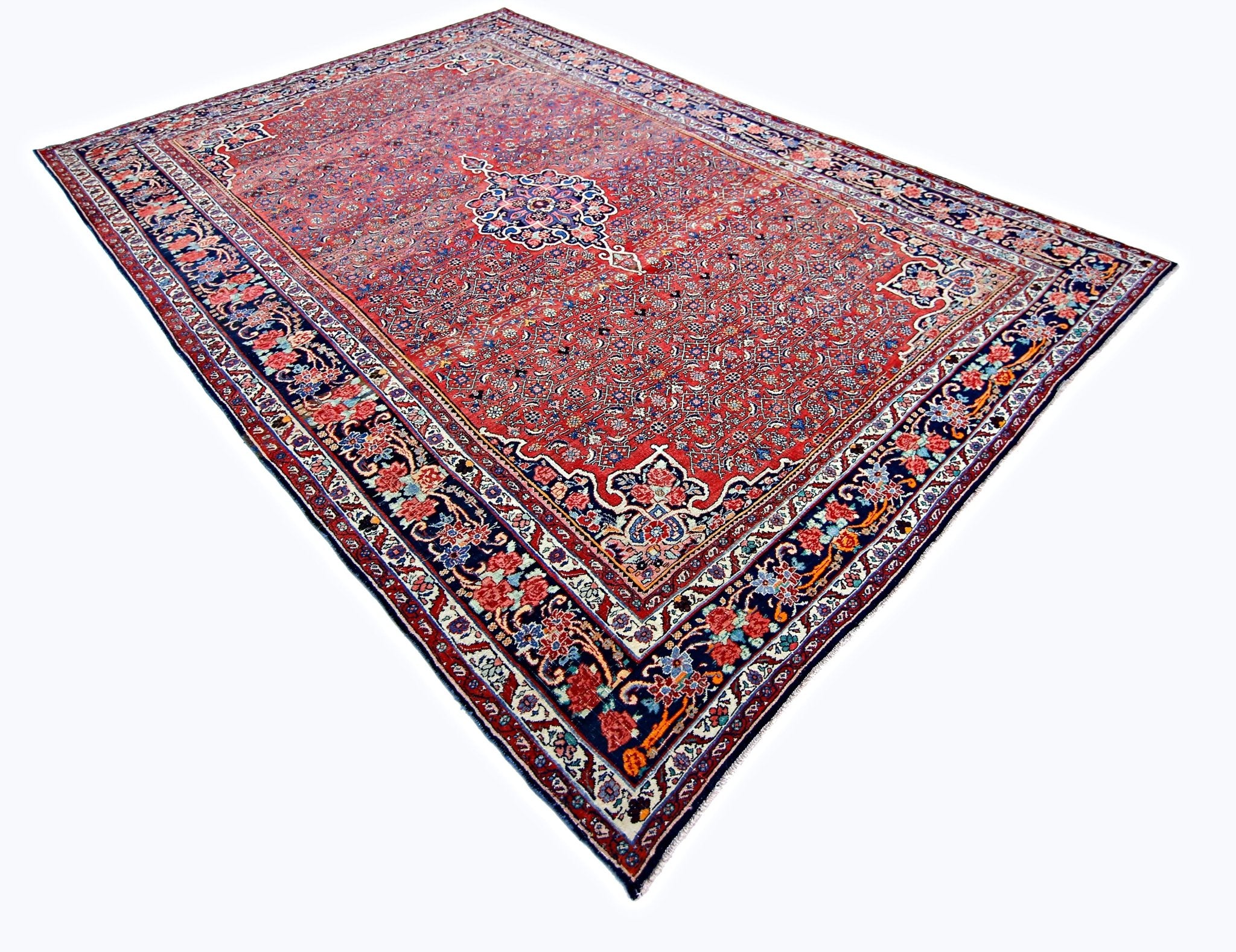 Handmade Vintage Persian Bidjar Rug | 342 x 230 cm | 11'3" x 7'6" - Najaf Rugs & Textile