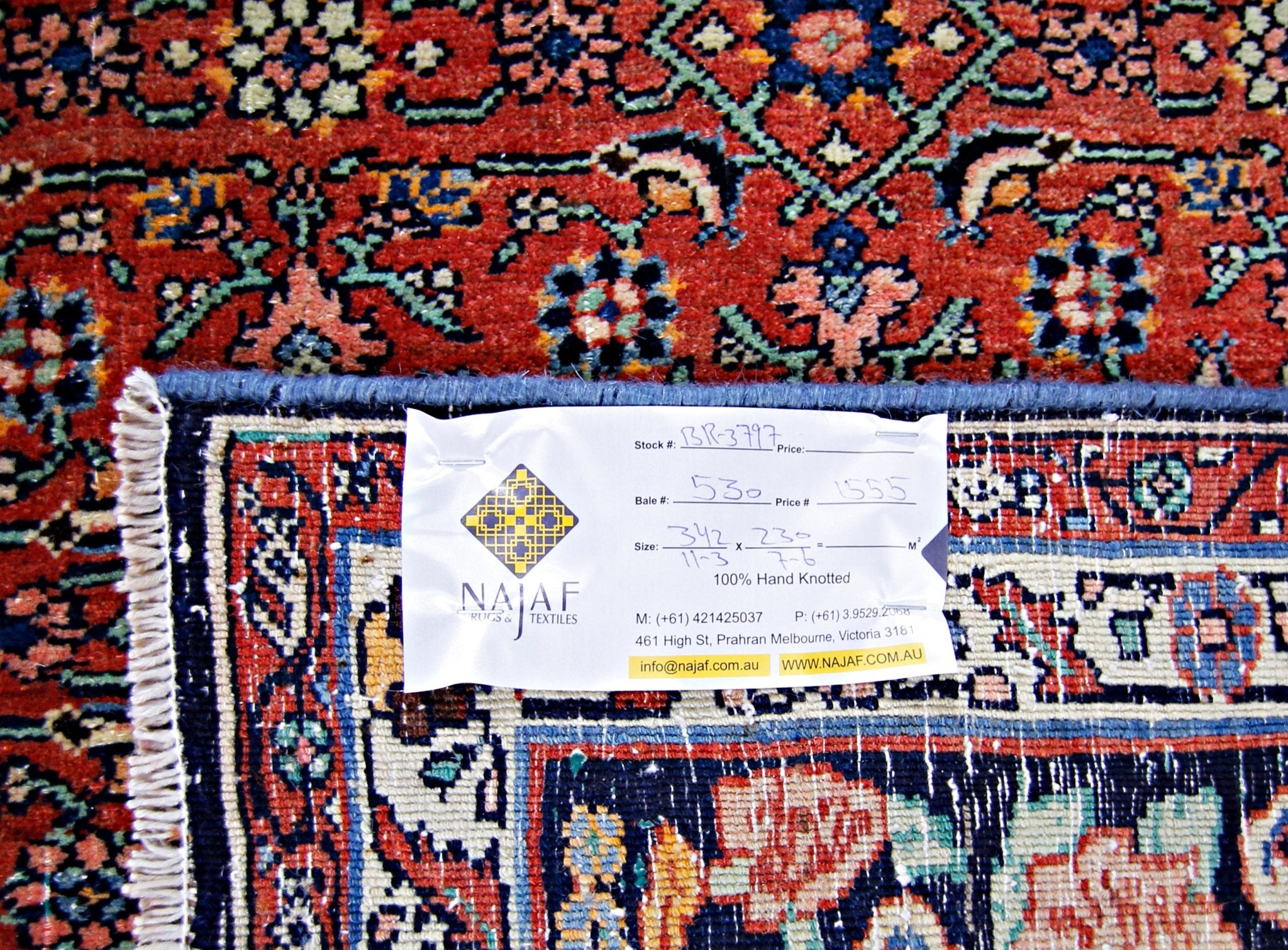Handmade Vintage Persian Bidjar Rug | 342 x 230 cm | 11'3" x 7'6" - Najaf Rugs & Textile