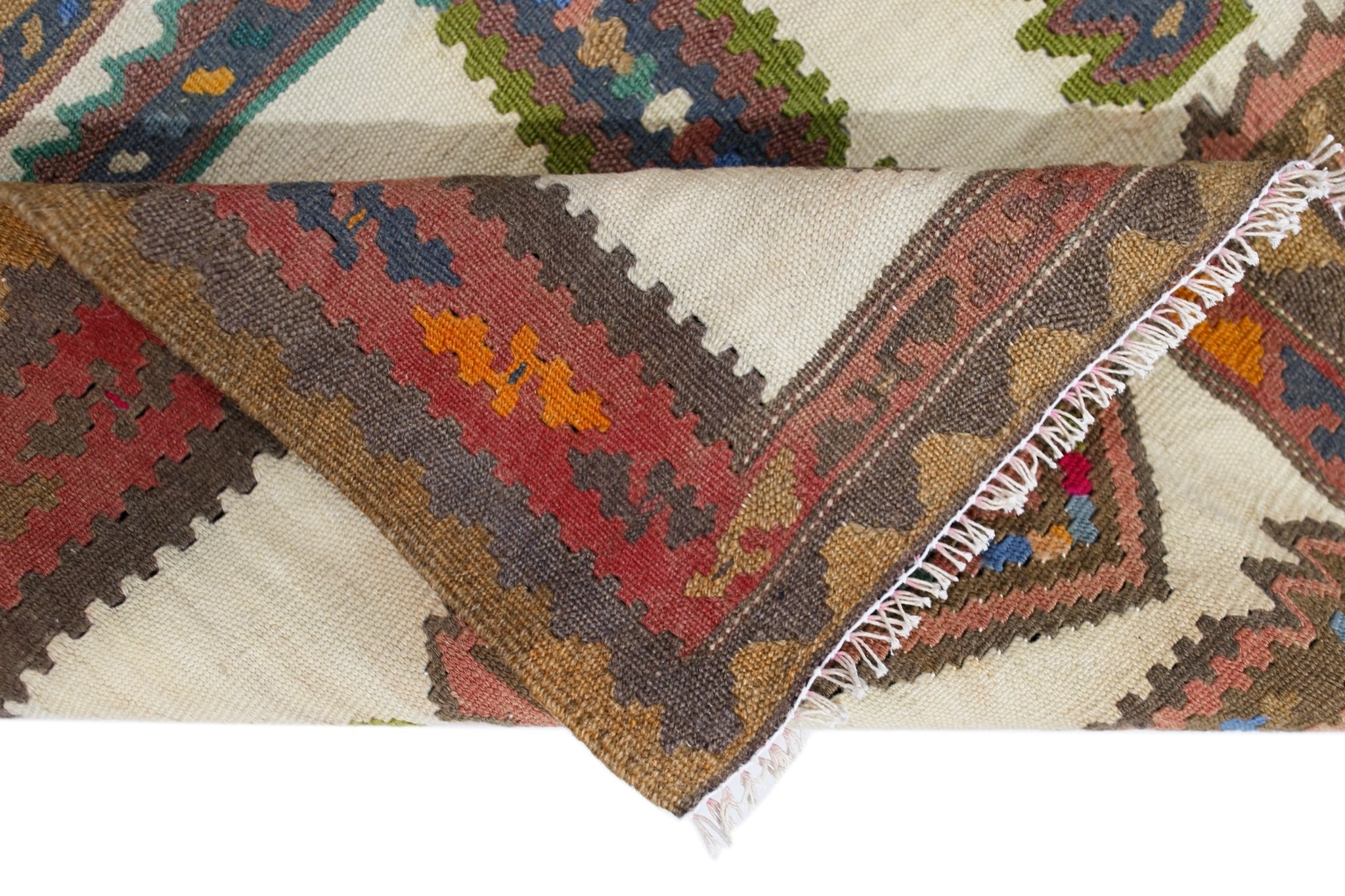 Handmade Vintage Persian Ghasghai Kilim | 178 x 101 cm | 5'10" x 3'4" - Najaf Rugs & Textile