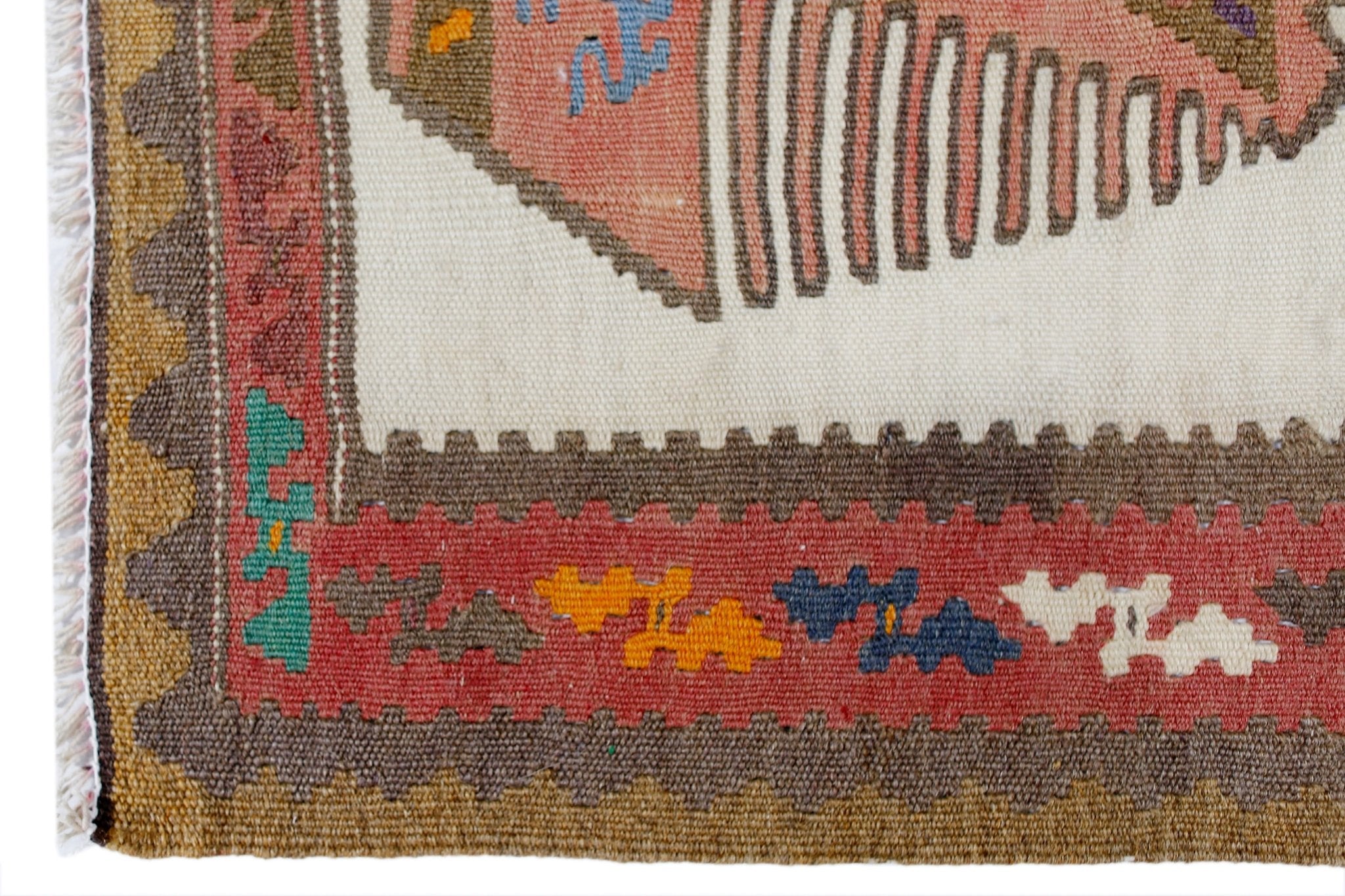 Handmade Vintage Persian Ghasghai Kilim | 178 x 101 cm | 5'10" x 3'4" - Najaf Rugs & Textile