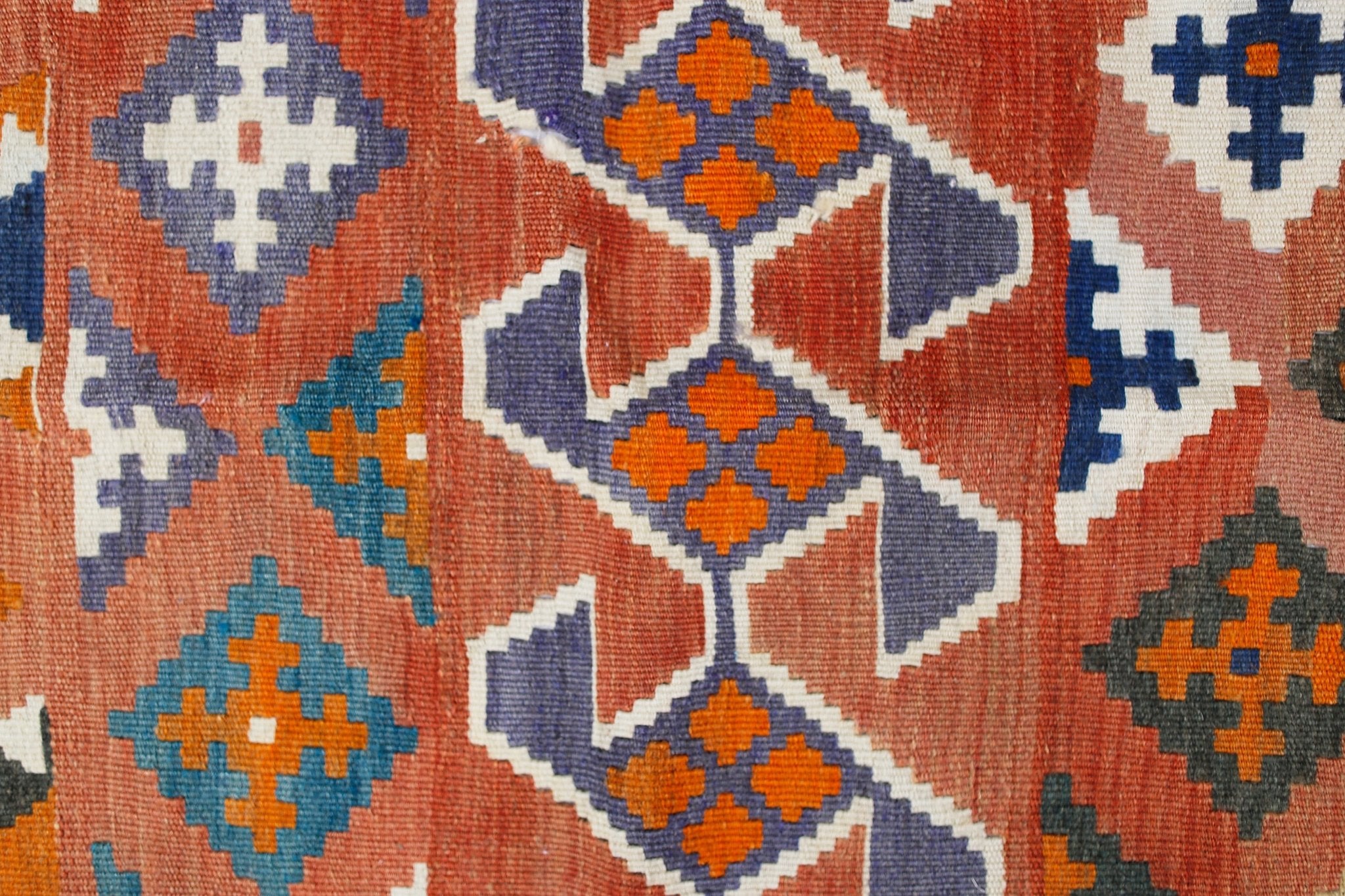 Handmade Vintage Persian Ghasghai Kilim | 186 x 133 cm | 6'1" x 4'4" - Najaf Rugs & Textile