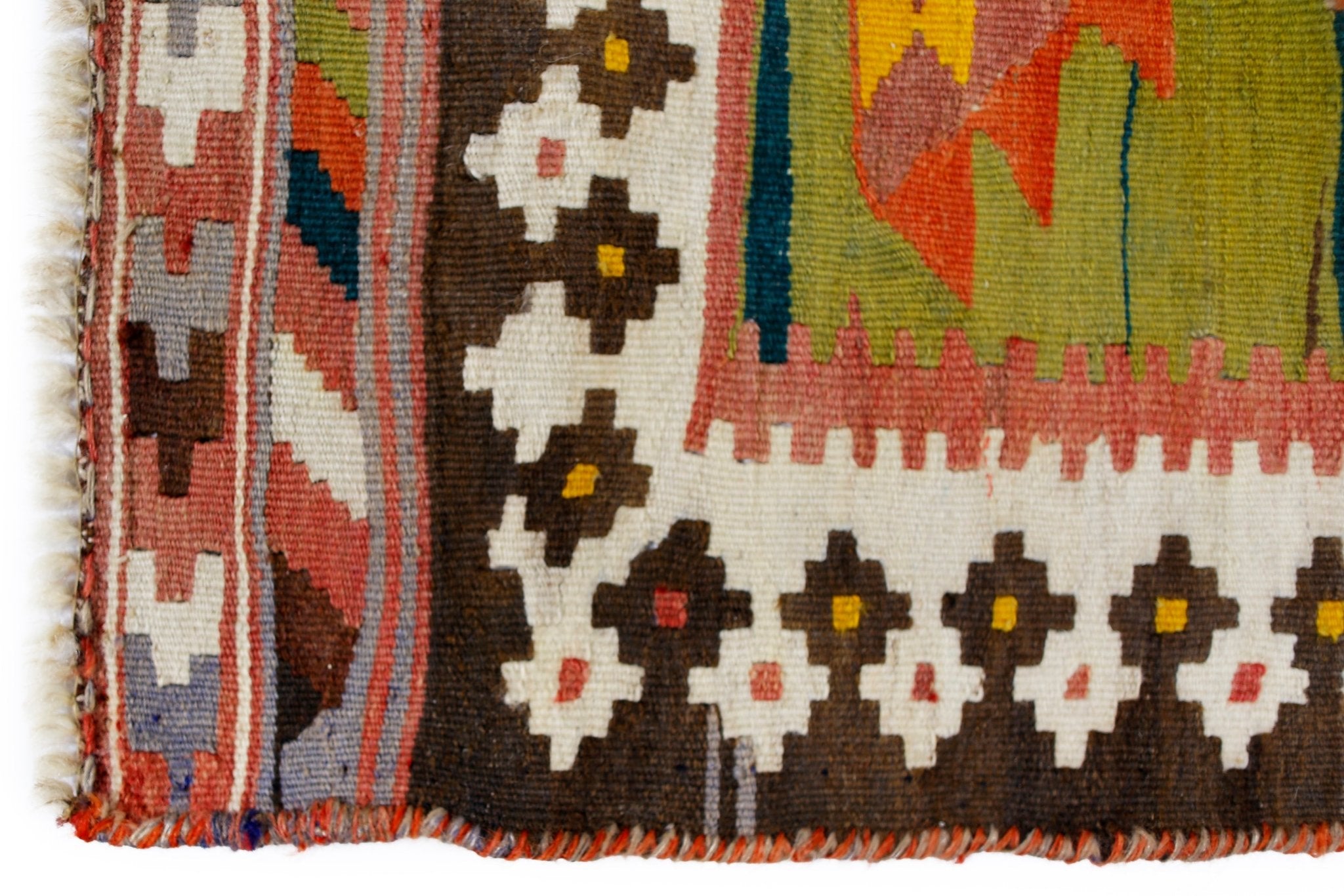 Handmade Vintage Persian Ghasghai Kilim | 212 x 129 cm | 6'11" x 4'3" - Najaf Rugs & Textile