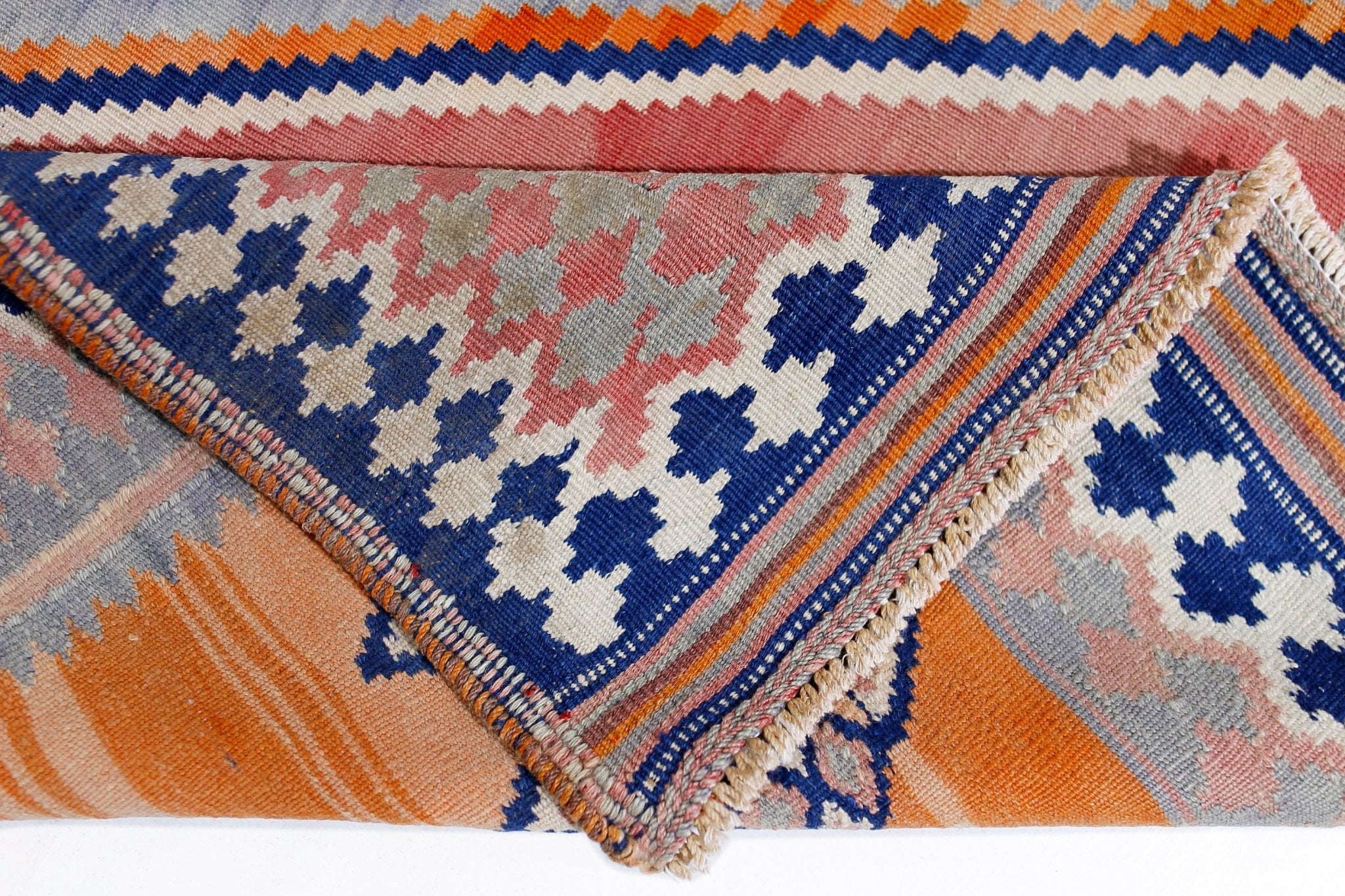 Handmade Vintage Persian Ghasghai Kilim | 250 x 186 cm | 8'3" x 6'1" - Najaf Rugs & Textile