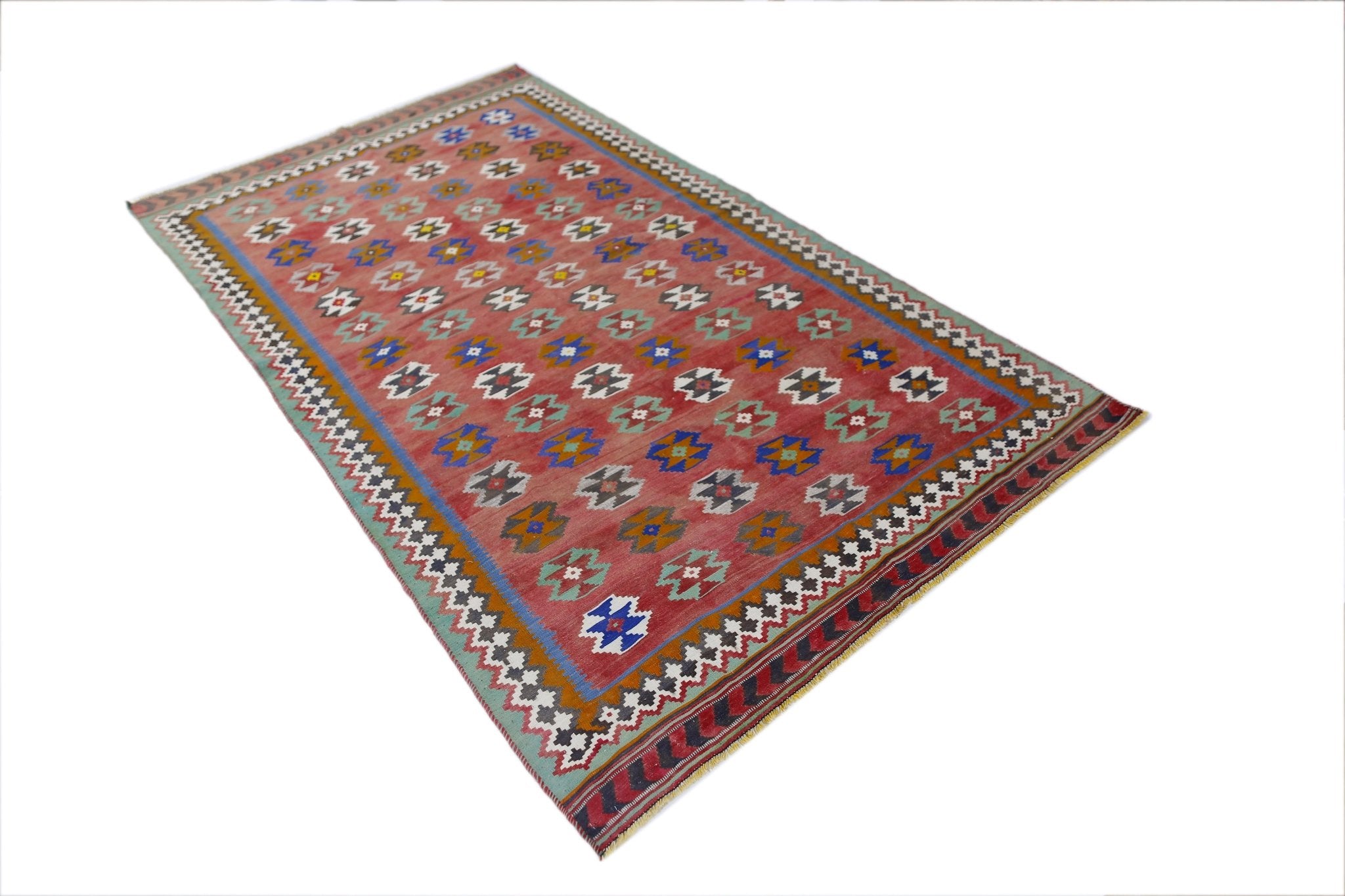 Handmade Vintage Persian Ghasghai Kilim | 256 x 142 cm | 8'5" x 4'8" - Najaf Rugs & Textile