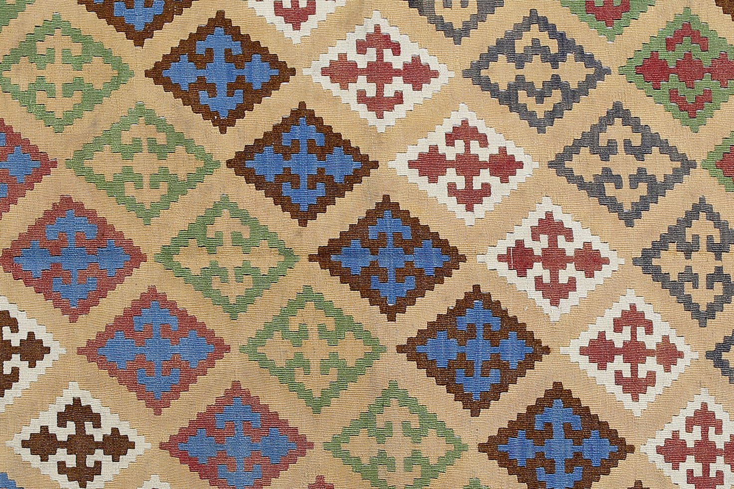 Handmade Vintage Persian Ghasghai Kilim | 270 x 151 cm | 8'10" x 4'11" - Najaf Rugs & Textile