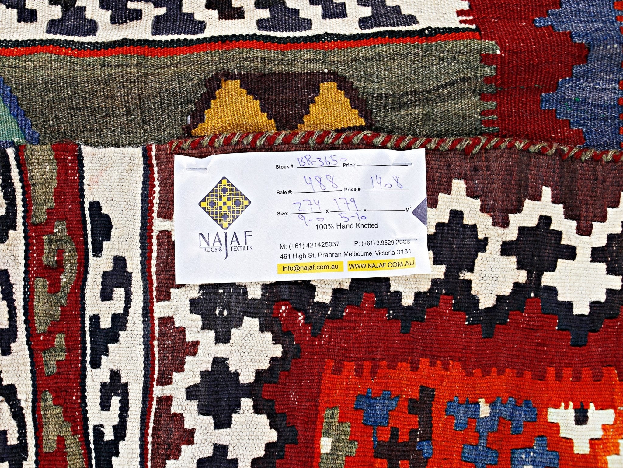 Handmade Vintage Persian Ghasghai Kilim | 274 x 179 cm | 9' x 5'10" - Najaf Rugs & Textile