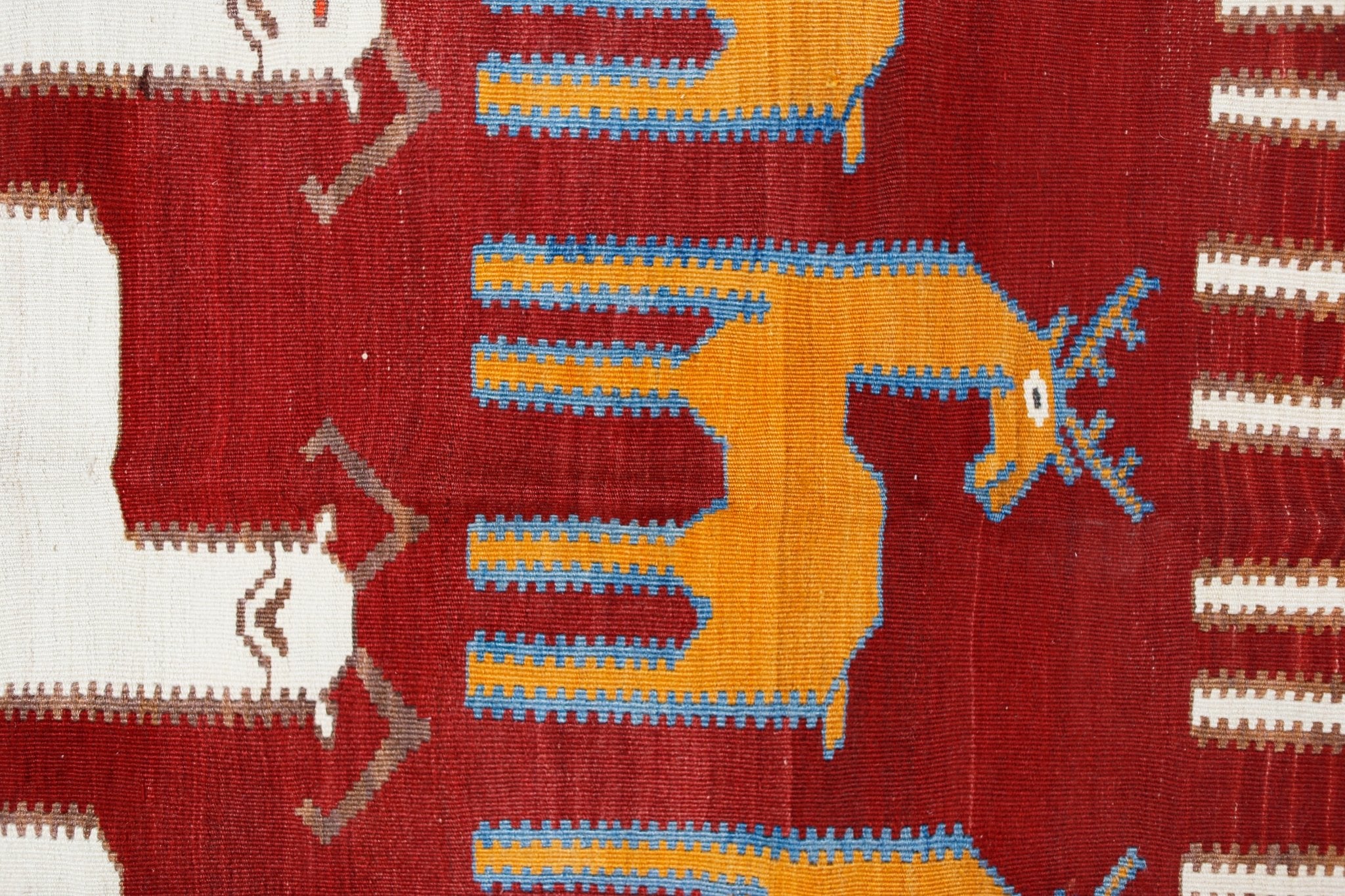 Handmade Vintage Persian Ghasghai Kilim | 276 x 143 cm | 9'1" x 4'8" - Najaf Rugs & Textile