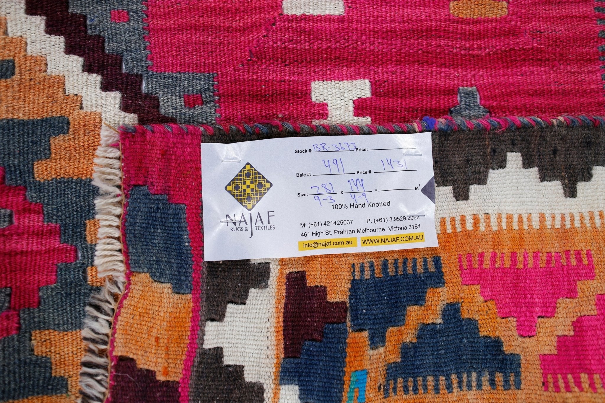 Handmade Vintage Persian Ghasghai Kilim | 281 x 144 cm | 9'3" x 4'9" - Najaf Rugs & Textile