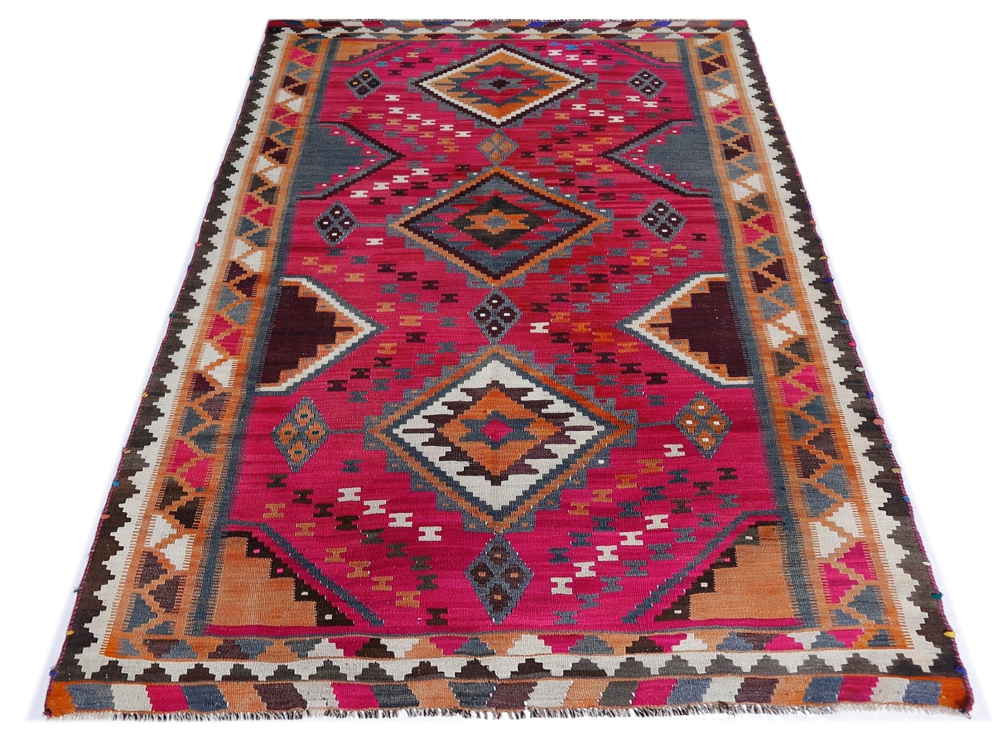 Handmade Vintage Persian Ghasghai Kilim | 281 x 144 cm | 9'3" x 4'9" - Najaf Rugs & Textile