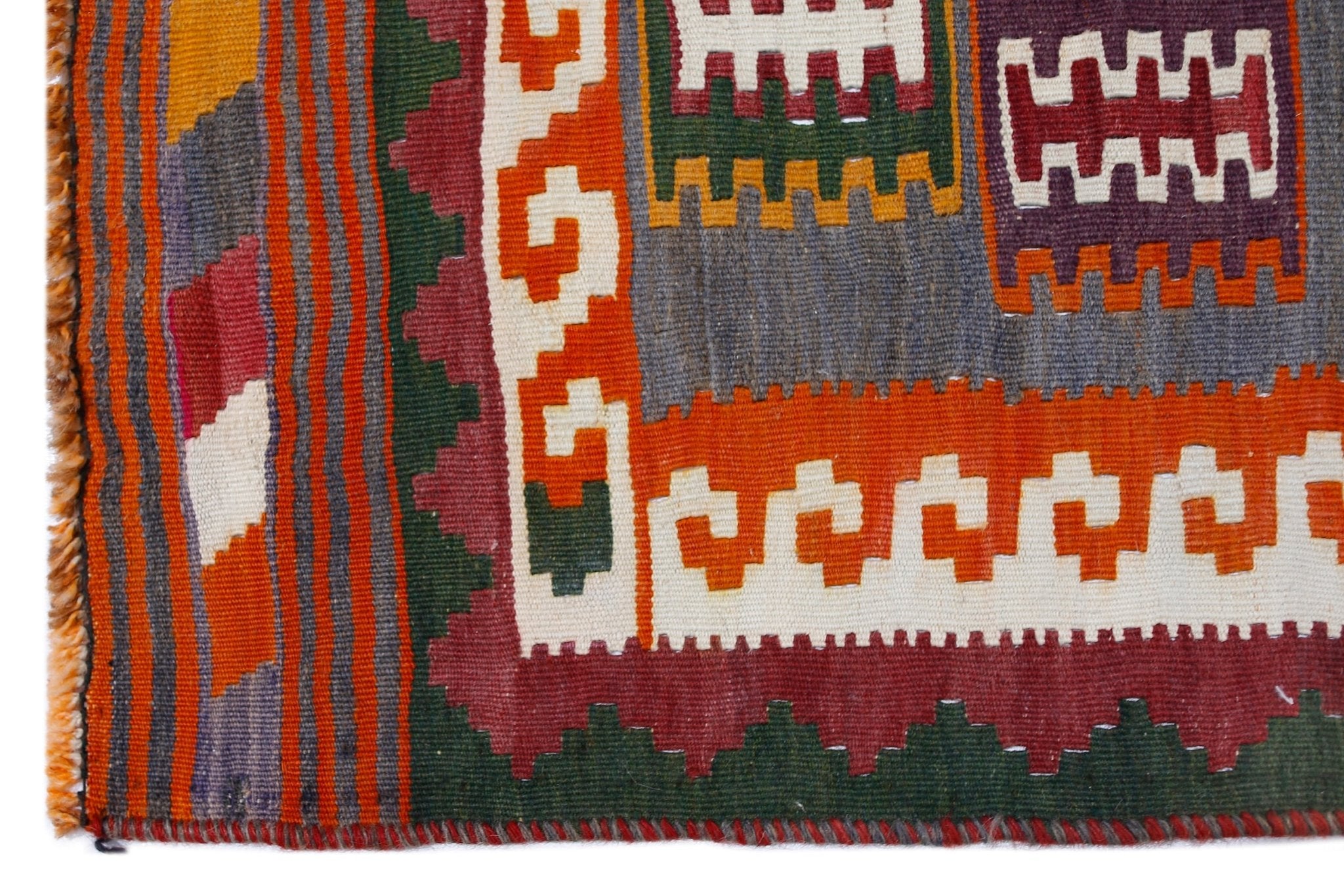 Handmade Vintage Persian Ghasghai Kilim | 285 x 156 cm | 9'4" x 5'1" - Najaf Rugs & Textile