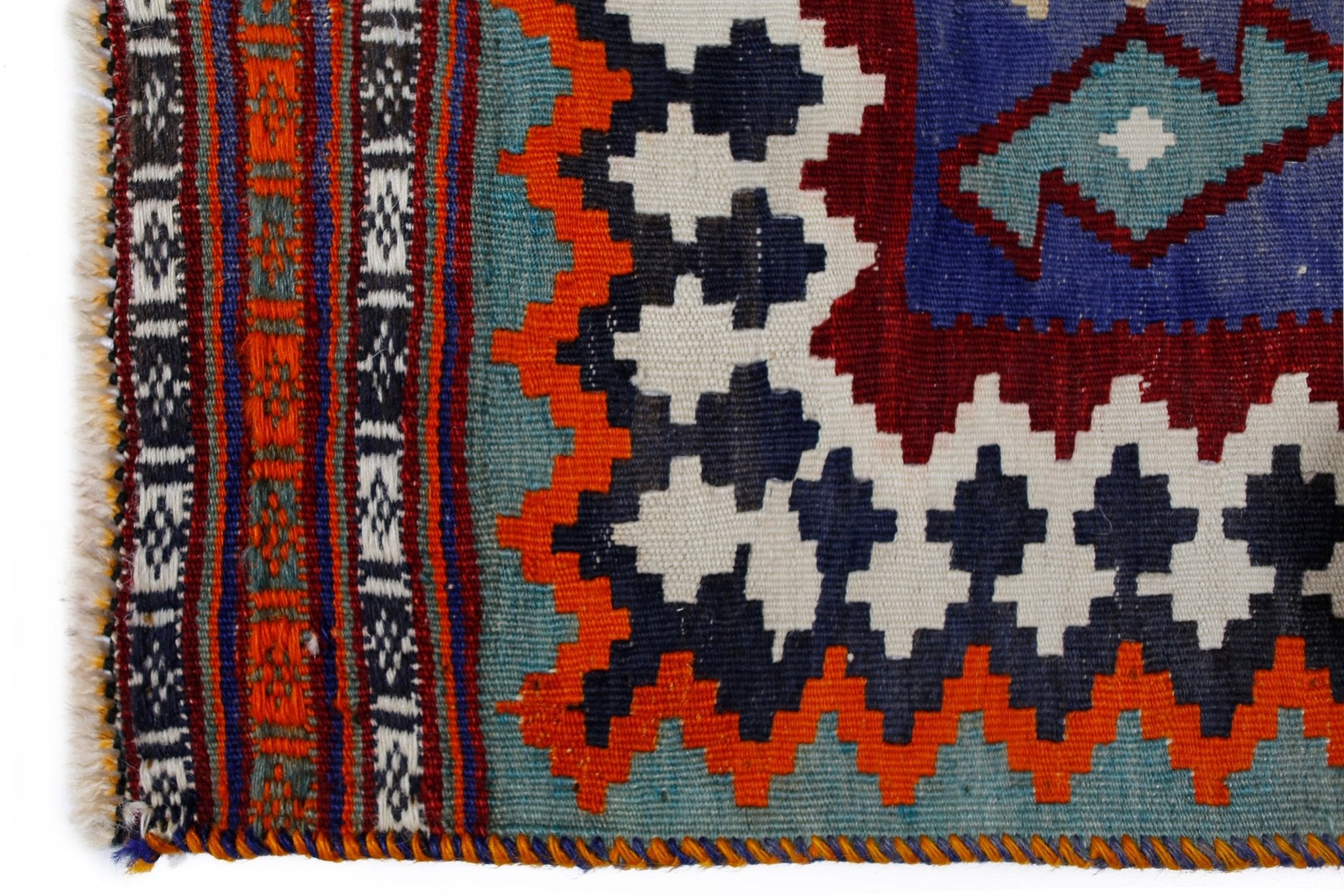 Handmade Vintage Persian Ghasghai Kilim | 286 x 173 cm | 9'5" x 5'8" - Najaf Rugs & Textile