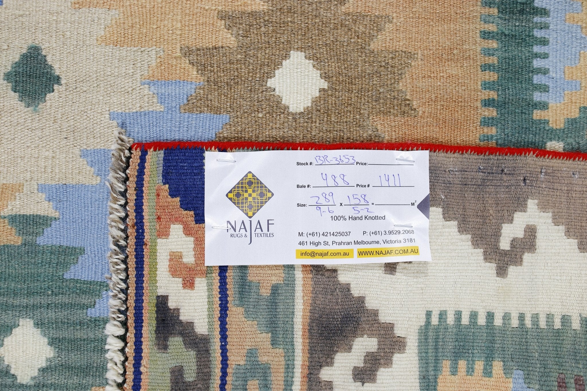 Handmade Vintage Persian Ghasghai Kilim | 289 x 158 cm | 9'6" x 5'2" - Najaf Rugs & Textile