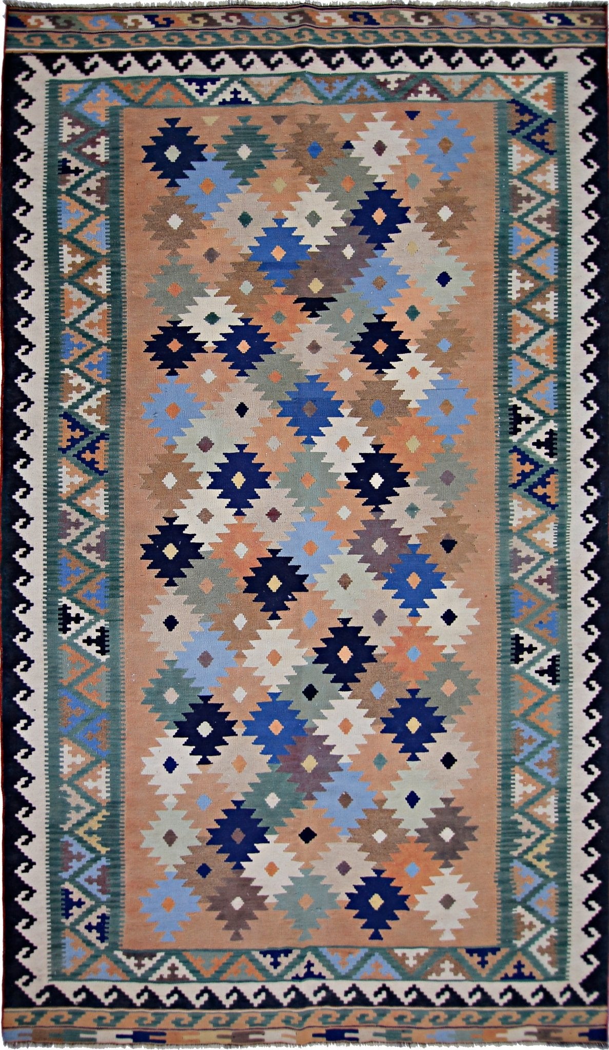 Handmade Vintage Persian Ghasghai Kilim | 289 x 158 cm | 9'6" x 5'2" - Najaf Rugs & Textile