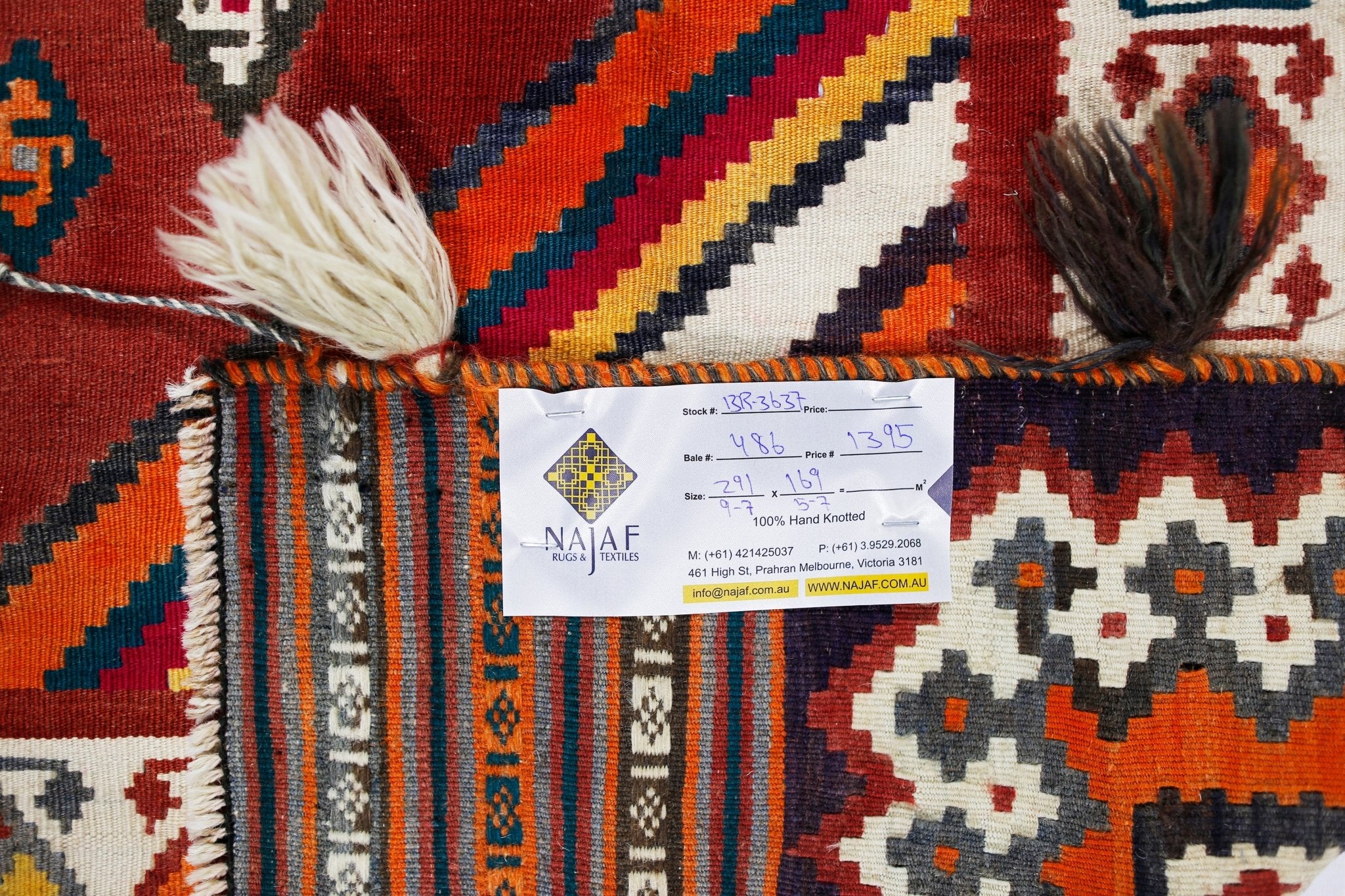 Handmade Vintage Persian Ghasghai Kilim | 291 x 169 cm | 9'7" x 5'7" - Najaf Rugs & Textile