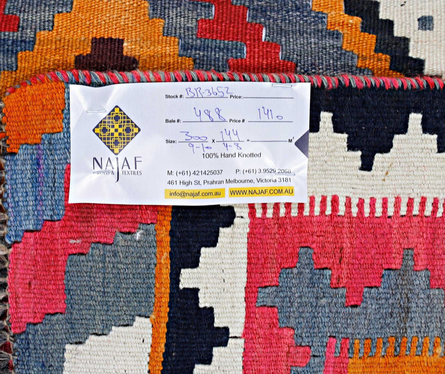 Handmade Vintage Persian Ghasghai Kilim | 300 x 144 cm | 9'10" x 4'8" - Najaf Rugs & Textile