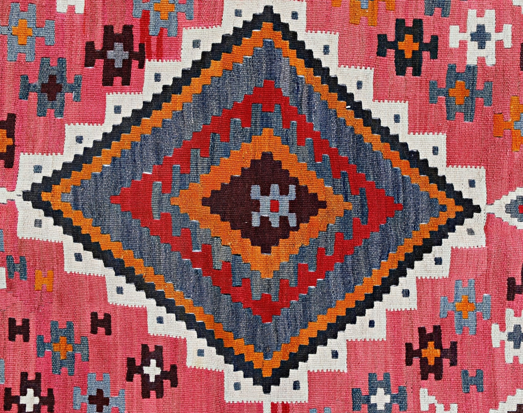 Handmade Vintage Persian Ghasghai Kilim | 300 x 144 cm | 9'10" x 4'8" - Najaf Rugs & Textile