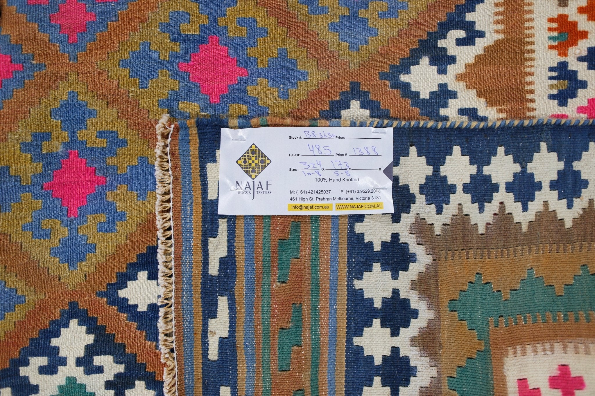 Handmade Vintage Persian Ghasghai Kilim | 324 x 173 cm | 10'8" x 5'8" - Najaf Rugs & Textile