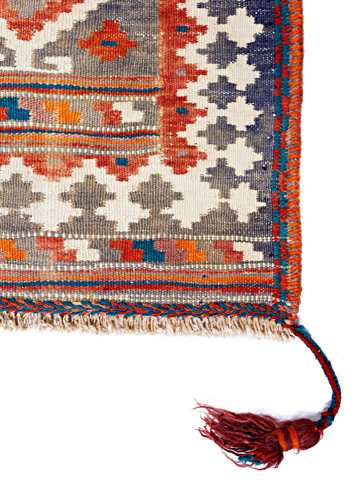 Handmade Vintage Persian Ghasghai Kilim | 324 x 211 cm | 10'8" x 6'11" - Najaf Rugs & Textile