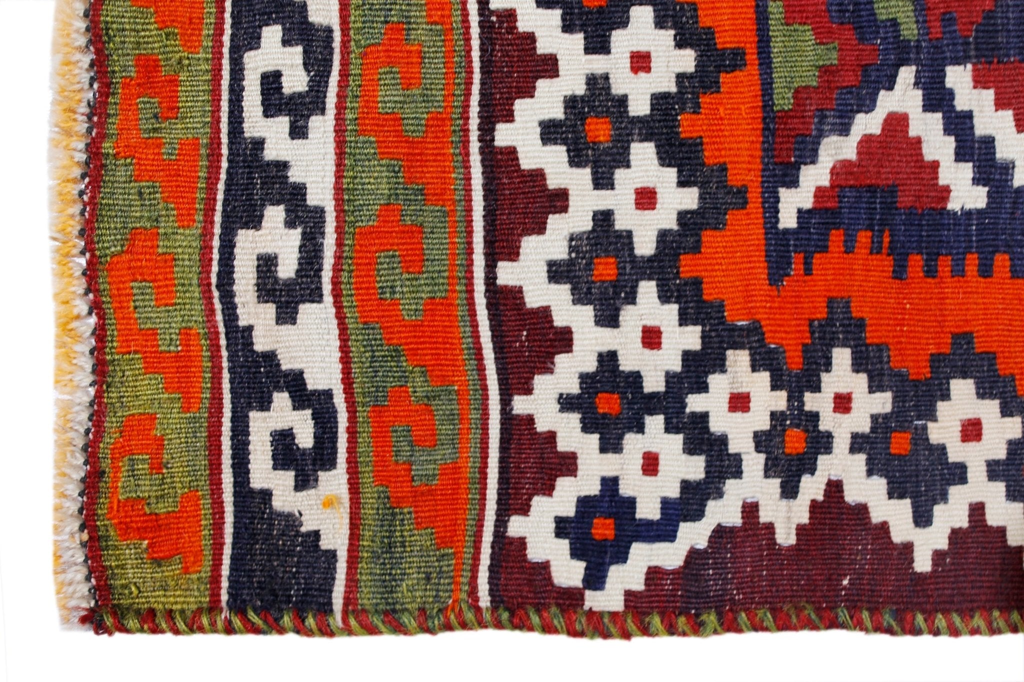 Handmade Vintage Persian Ghasghai Kilim | 330 x 154 cm | 10'10" x 5'2" - Najaf Rugs & Textile