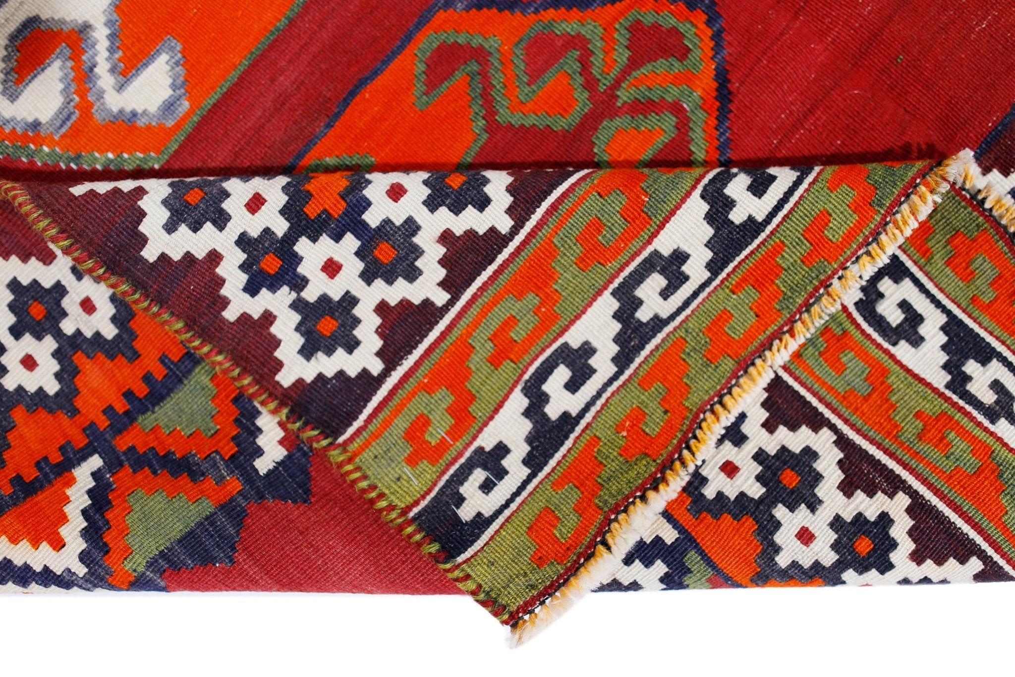 Handmade Vintage Persian Ghasghai Kilim | 330 x 154 cm | 10'10" x 5'2" - Najaf Rugs & Textile