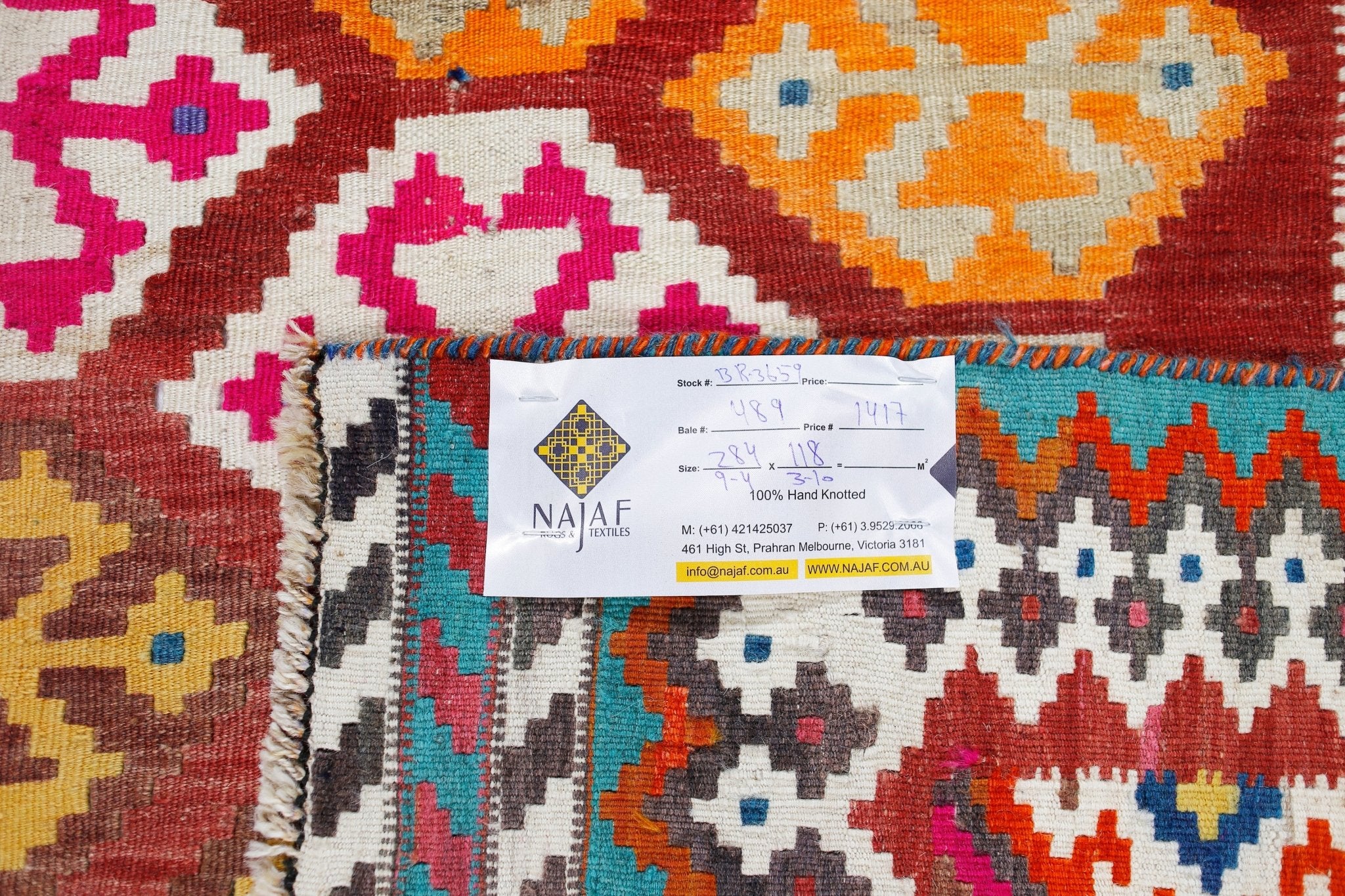 Handmade Vintage Persian Ghasghai Kilim Hallway Runner | 284 x 118 cm | 9'4" x 3'10" - Najaf Rugs & Textile