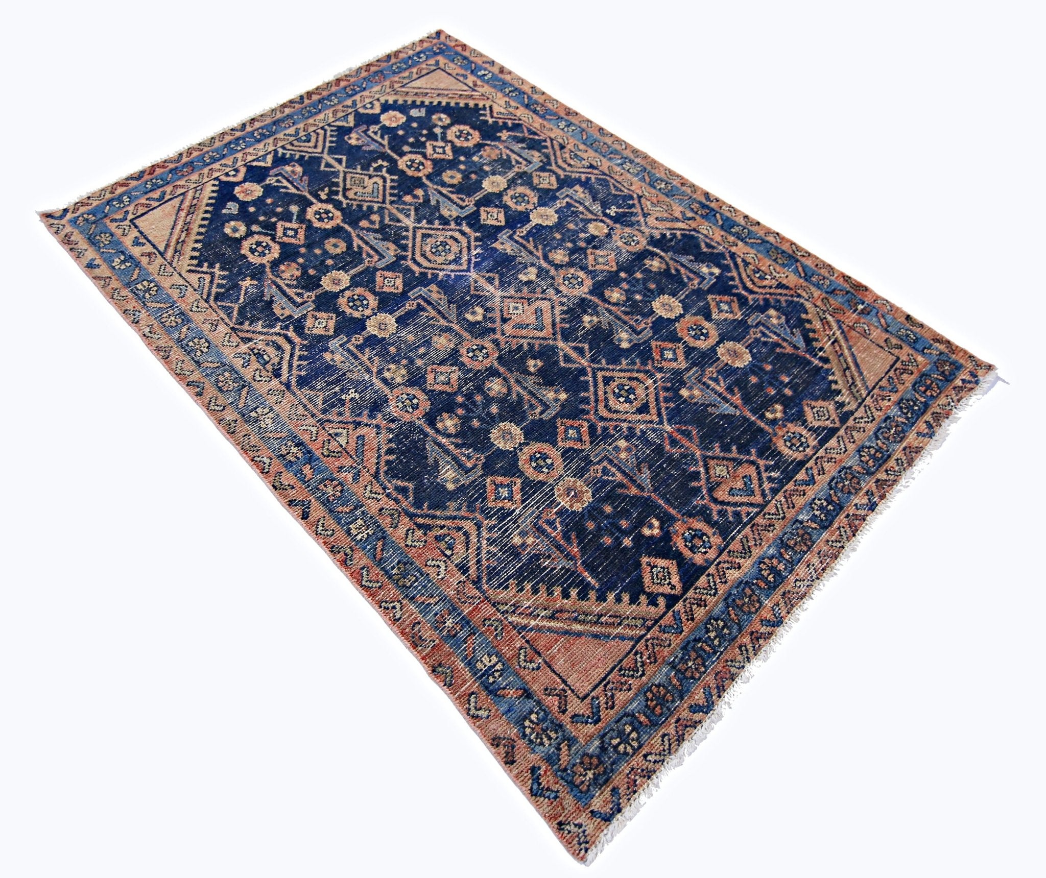 Handmade Vintage Persian Ghashghai Rug | 151 x 103 cm | 4'11" x 3'4" - Najaf Rugs & Textile
