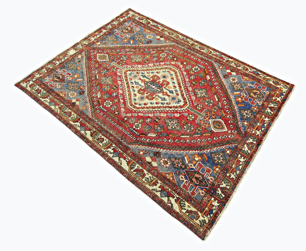 Handmade Vintage Persian Ghashghai Rug | 166 x 118 cm | 5'5" x 3'10" - Najaf Rugs & Textile