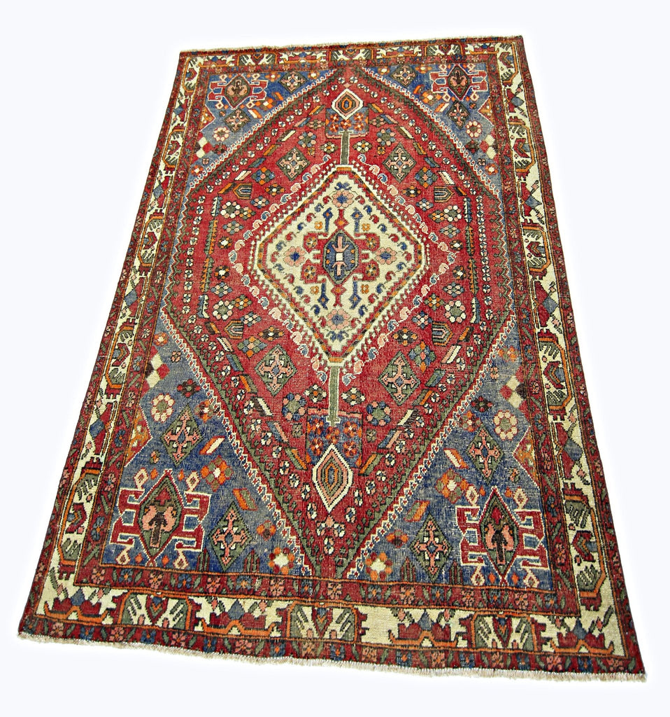Handmade Vintage Persian Ghashghai Rug | 166 x 118 cm | 5'5" x 3'10" - Najaf Rugs & Textile