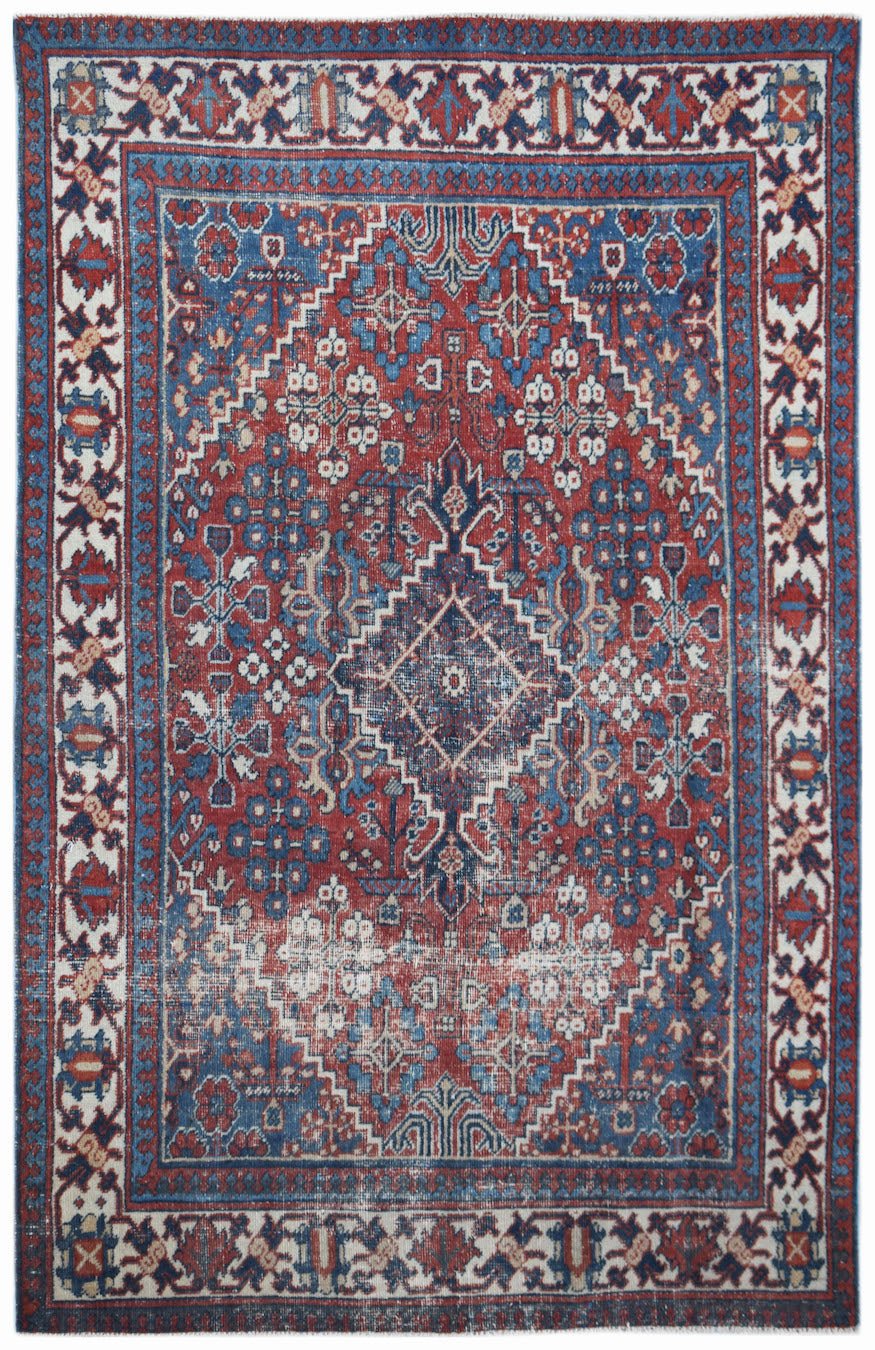 Handmade Vintage Persian Ghashghai Rug | 190 x 129 cm | 6'3" x 4'3" - Najaf Rugs & Textile
