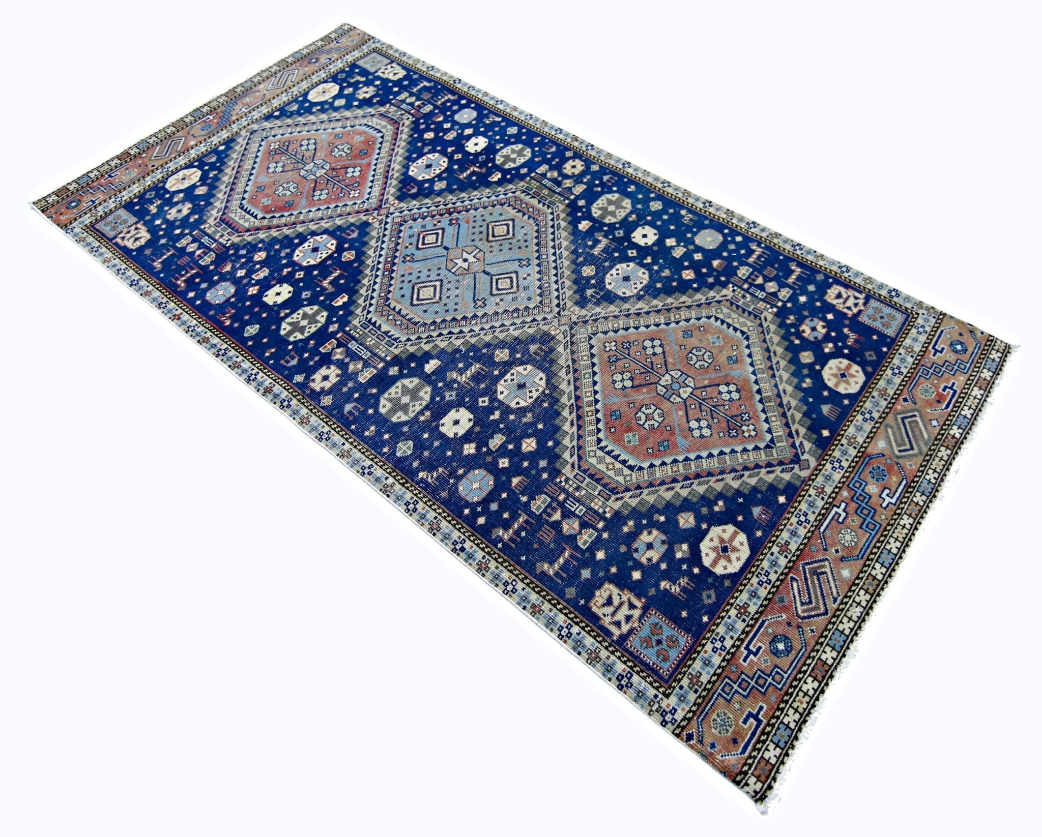 Handmade Vintage Persian Ghashghai Rug | 193 x 96 cm | 6'4" x 3'2" - Najaf Rugs & Textile