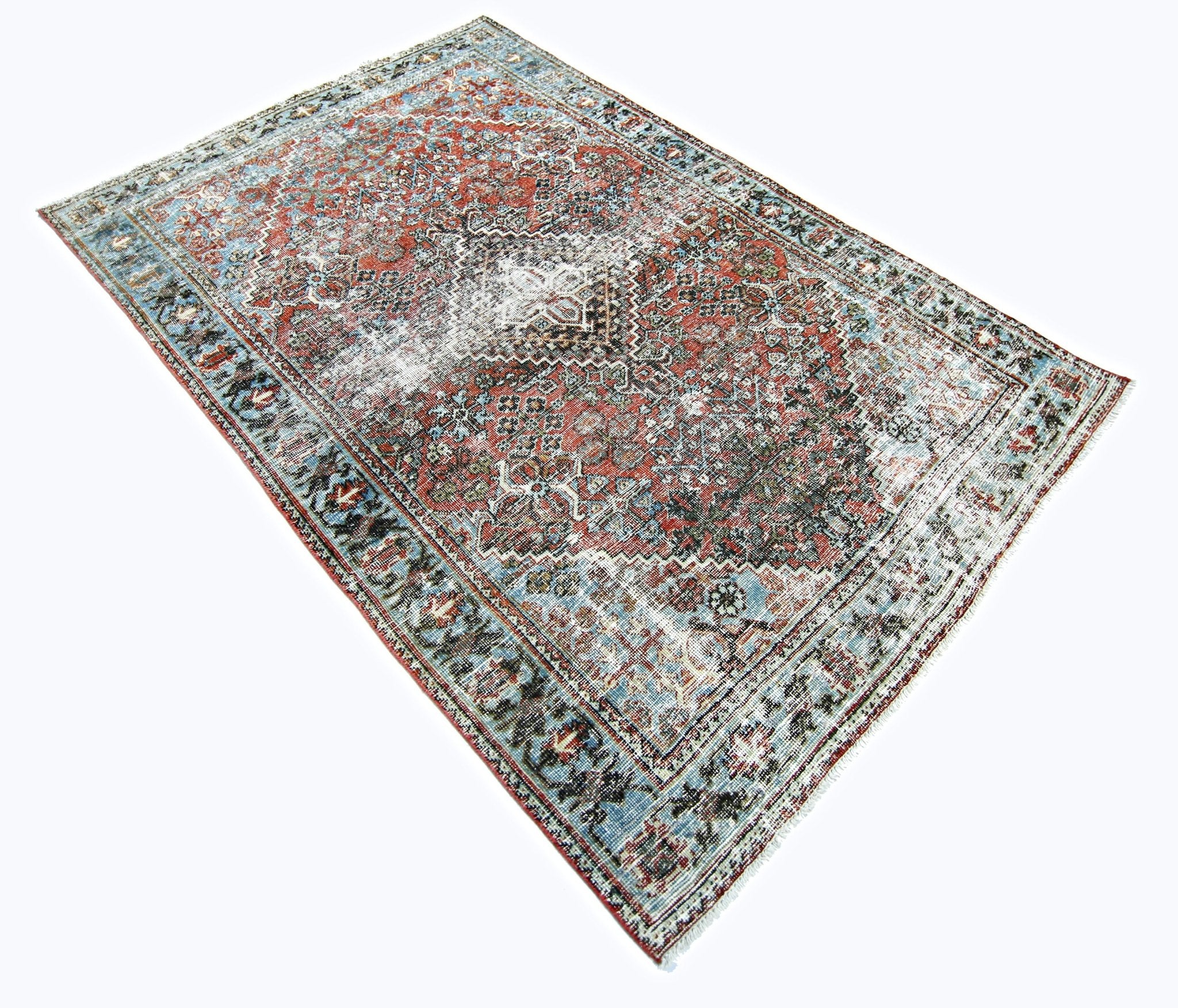 Handmade Vintage Persian Ghashghai Rug | 194 x 127 cm | 6'4" x 4'2" - Najaf Rugs & Textile