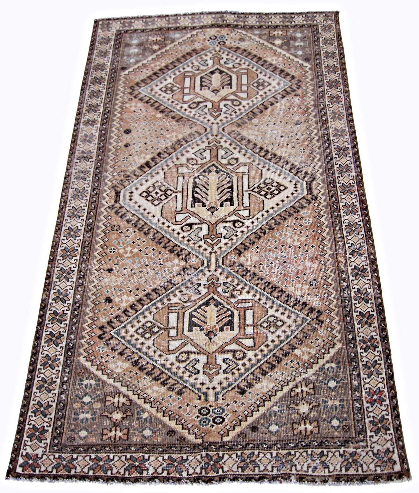 Handmade Vintage Persian Ghashghai Rug | 197 x 127 cm | 6'5" x 4'2" - Najaf Rugs & Textile