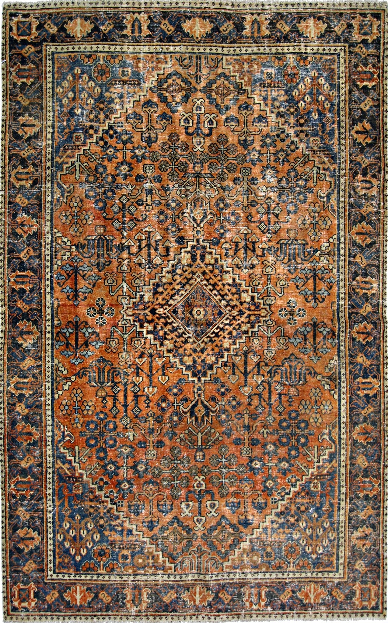 Handmade Vintage Persian Ghashghai Rug | 199 x 128 cm | 6'6" x 4'3" - Najaf Rugs & Textile