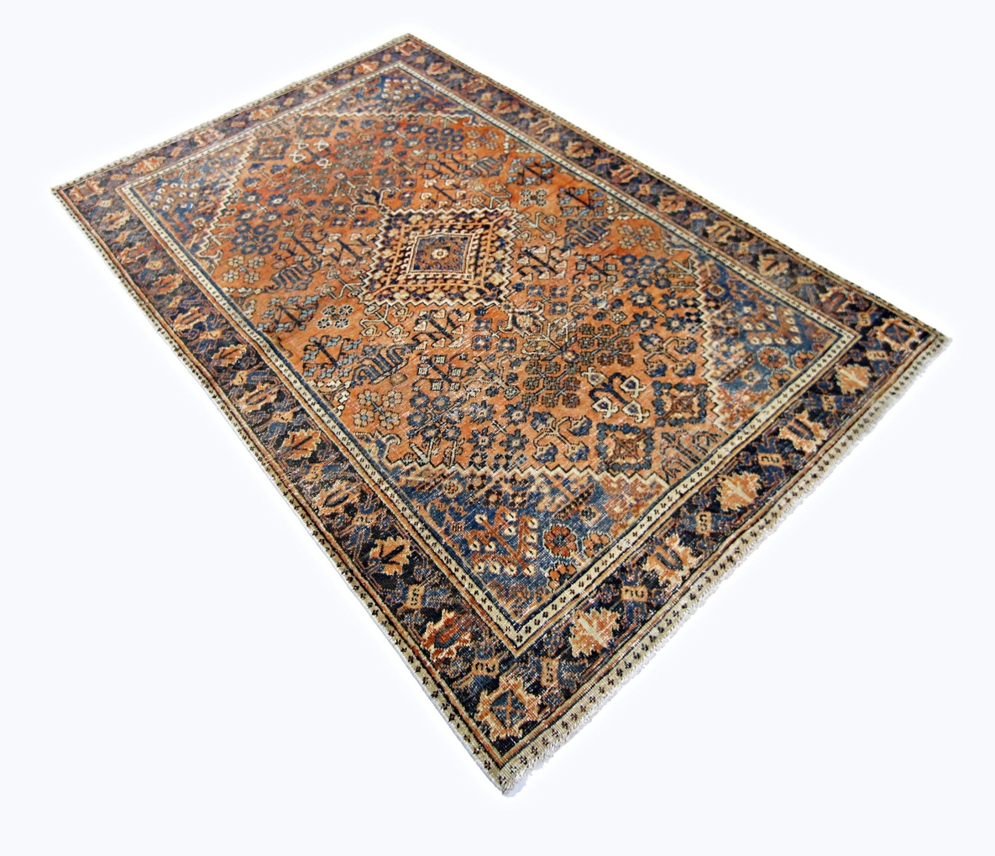 Handmade Vintage Persian Ghashghai Rug | 199 x 128 cm | 6'6" x 4'3" - Najaf Rugs & Textile