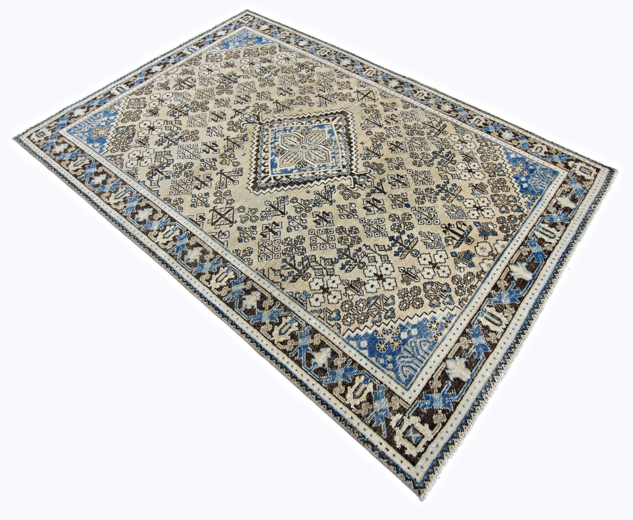 Handmade Vintage Persian Ghashghai Rug | 203 x 130 cm | 6'8" x 4'3" - Najaf Rugs & Textile