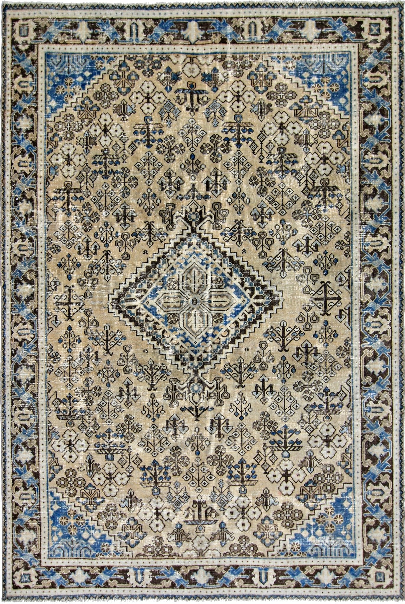 Handmade Vintage Persian Ghashghai Rug | 203 x 130 cm | 6'8" x 4'3" - Najaf Rugs & Textile