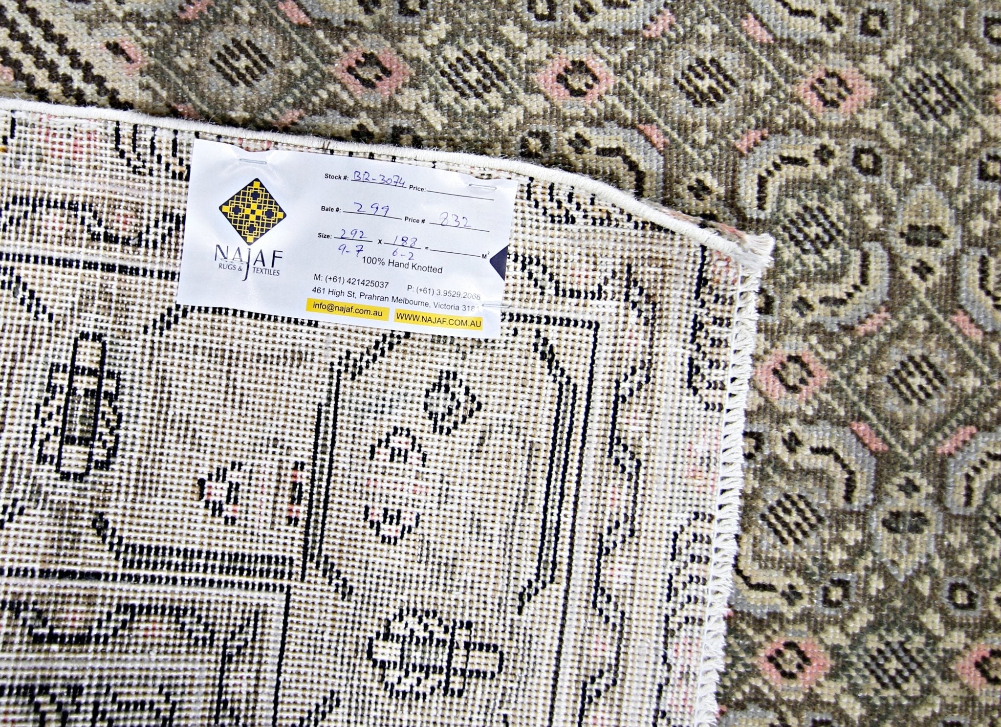 Handmade Vintage Persian Ghashghai Rug | 292 x 188 cm | 9'7" x 6'2" - Najaf Rugs & Textile