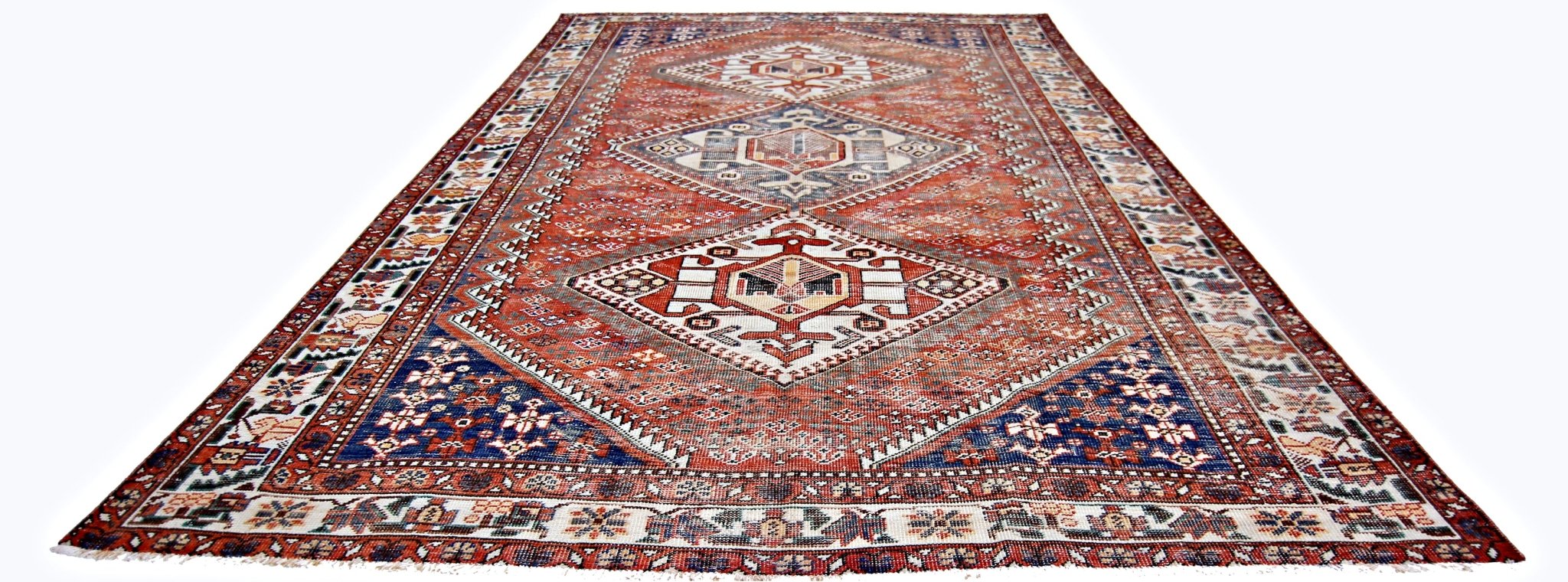 Handmade Vintage Persian Ghashghai Rug | 293 x 196 cm | 9'7" x 6'5" - Najaf Rugs & Textile