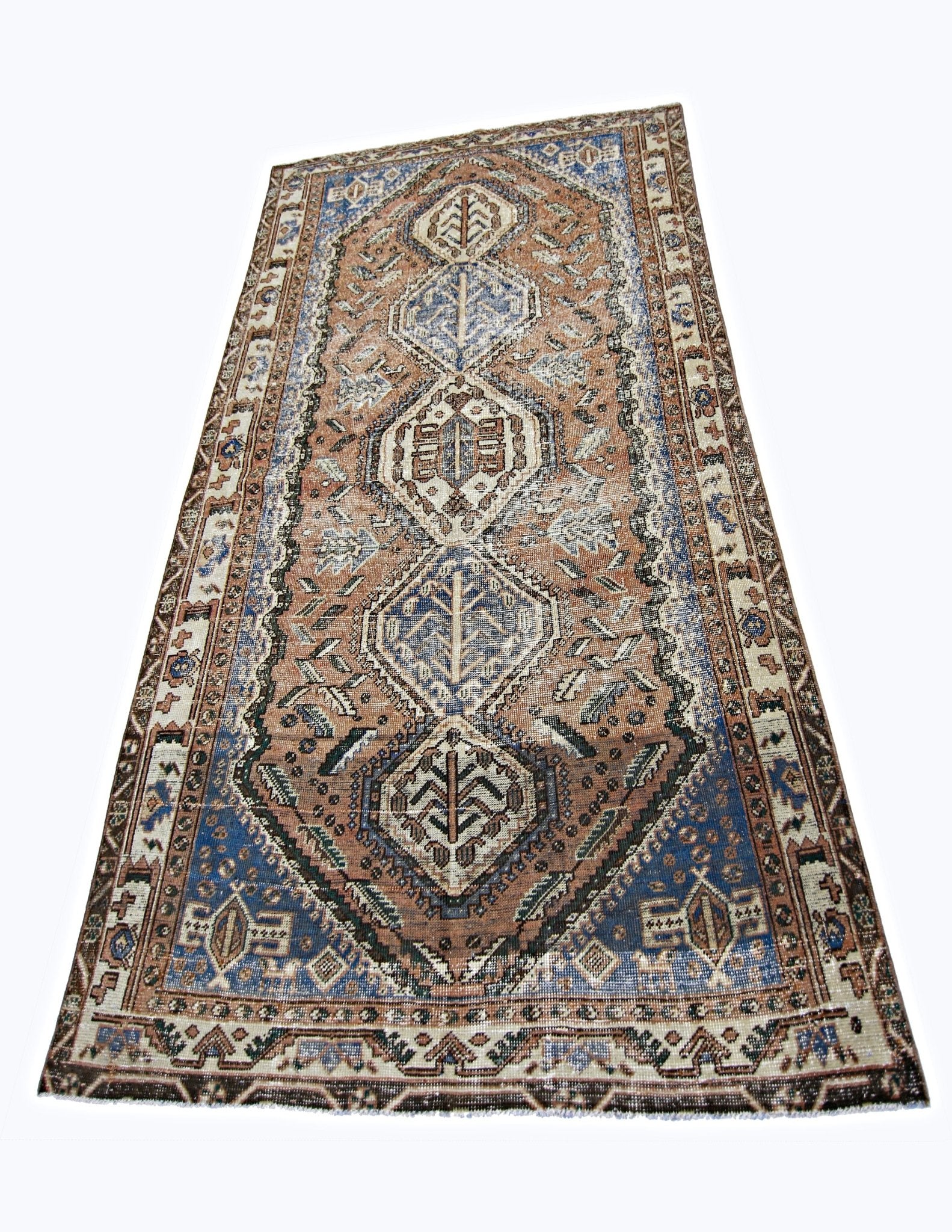 Handmade Vintage Persian Ghashghai Rug | 295 x 151 cm | 9'8" x 5' - Najaf Rugs & Textile