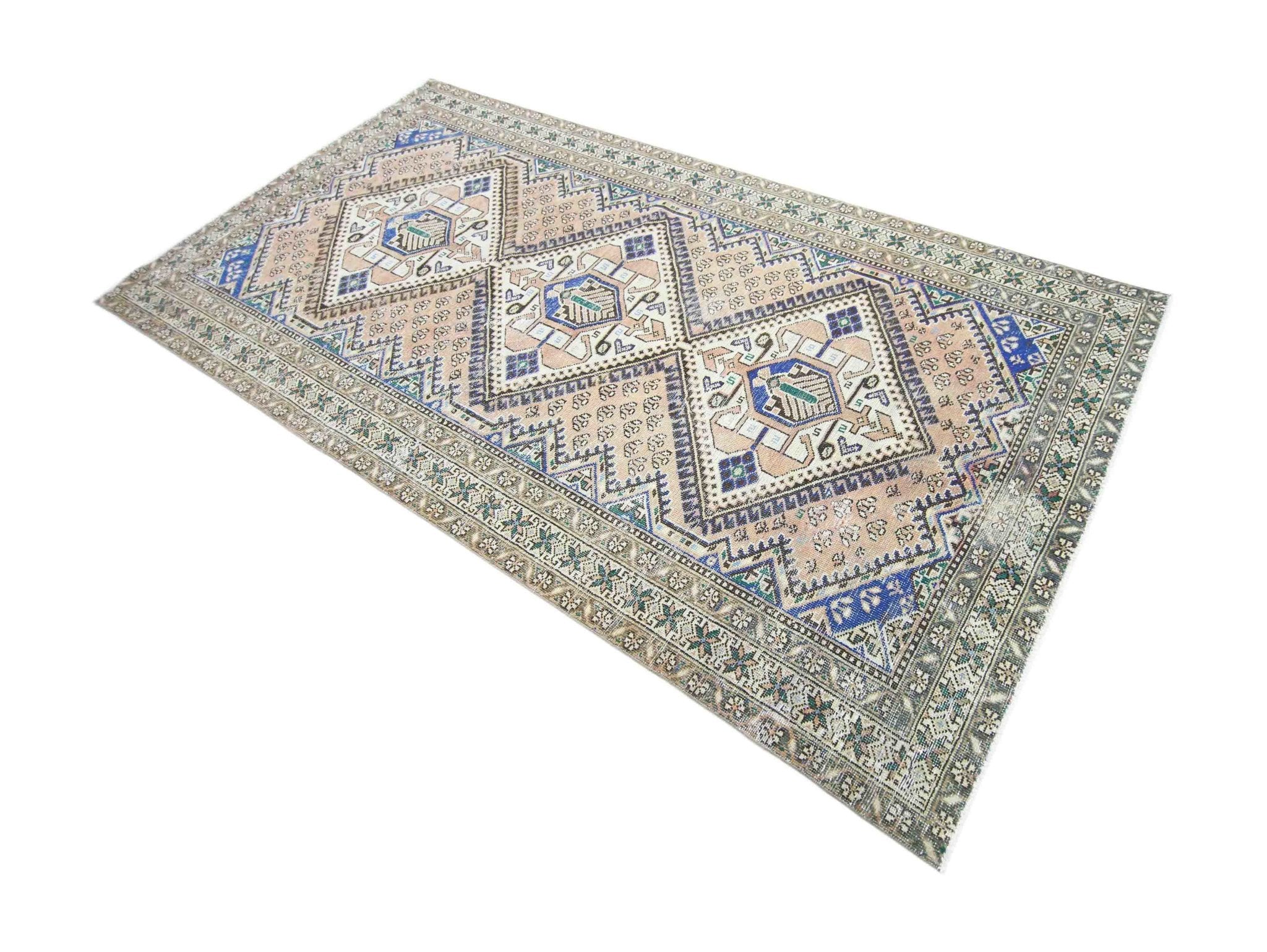 Handmade Vintage Persian Ghashghai Rug | 297 x 152 cm | 9'9" x 5' - Najaf Rugs & Textile