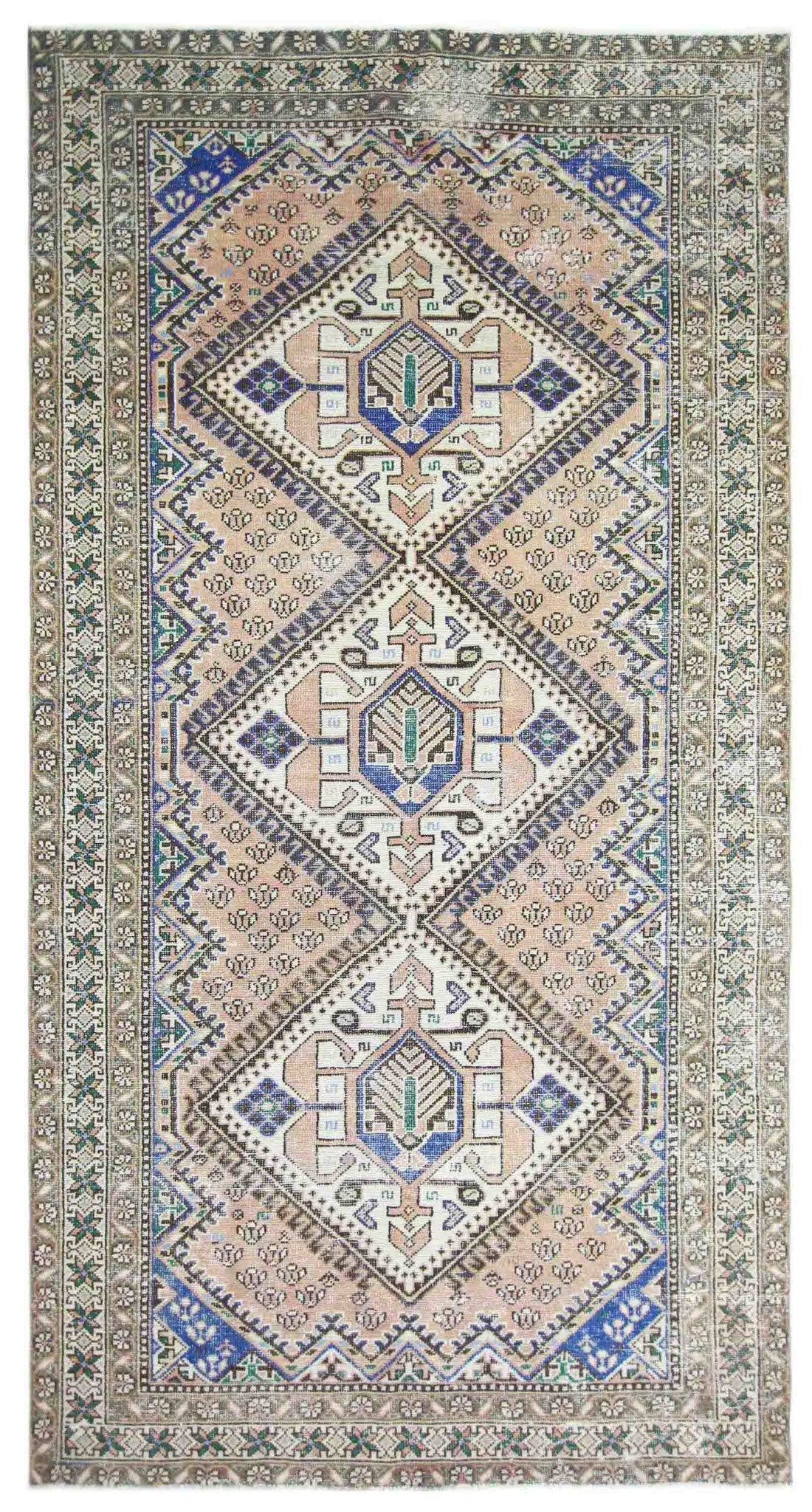 Handmade Vintage Persian Ghashghai Rug | 297 x 152 cm | 9'9" x 5' - Najaf Rugs & Textile