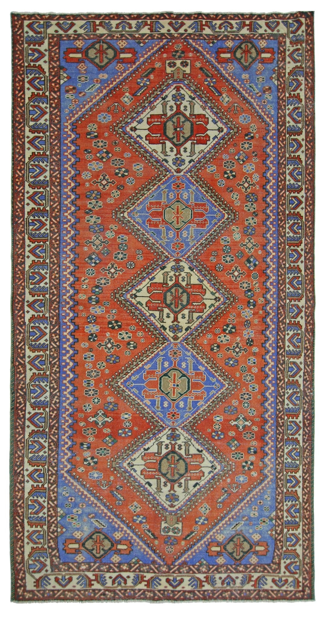 Handmade Vintage Persian Ghashghai Rug | 301 x 157 cm | 9'10" x 5'2" - Najaf Rugs & Textile