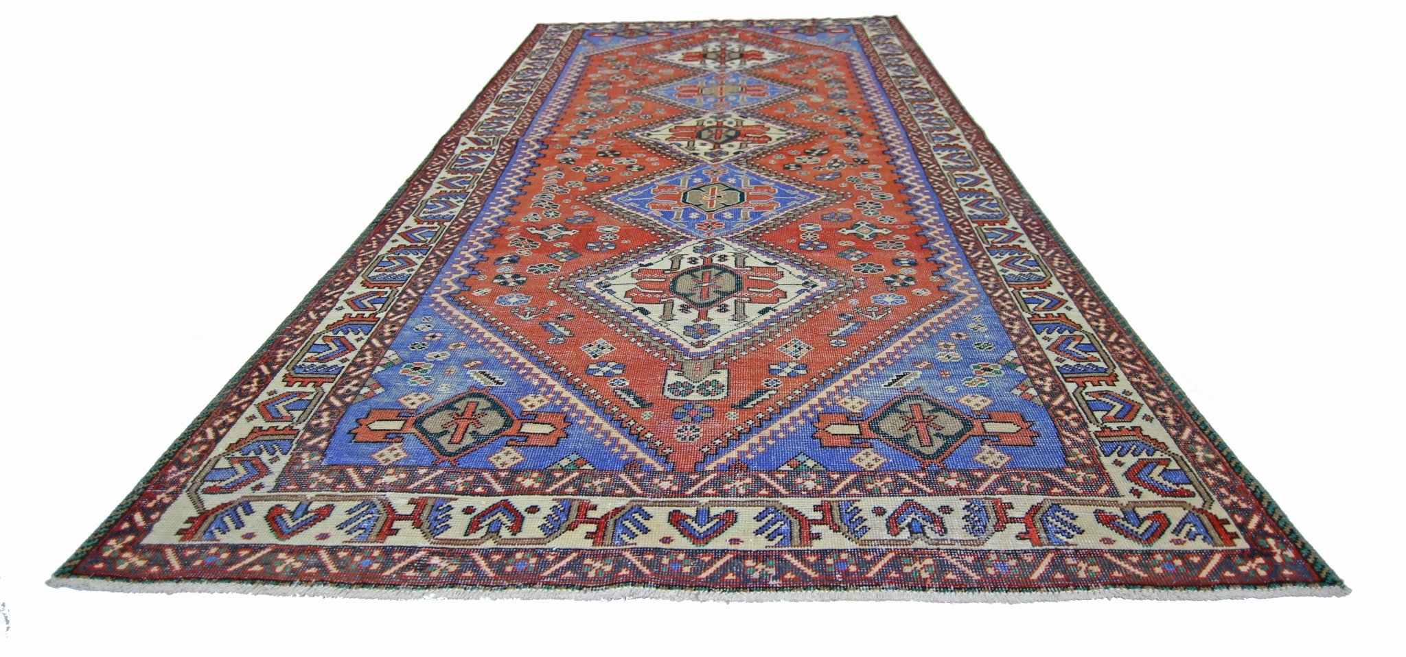 Handmade Vintage Persian Ghashghai Rug | 301 x 157 cm | 9'10" x 5'2" - Najaf Rugs & Textile