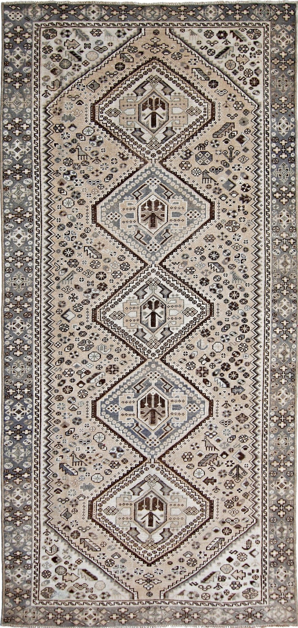 Handmade Vintage Persian Ghashghai Rug | 303 x 142 cm | 10' x 4'8" - Najaf Rugs & Textile