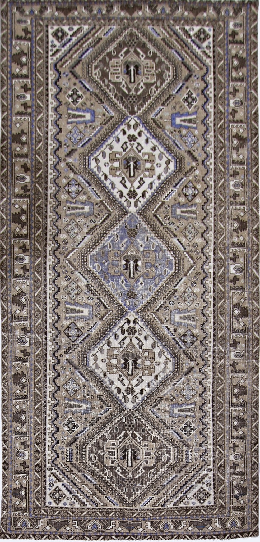 Handmade Vintage Persian Ghashghai Rug | 307 x 140 cm | 10' x 4'9" - Najaf Rugs & Textile