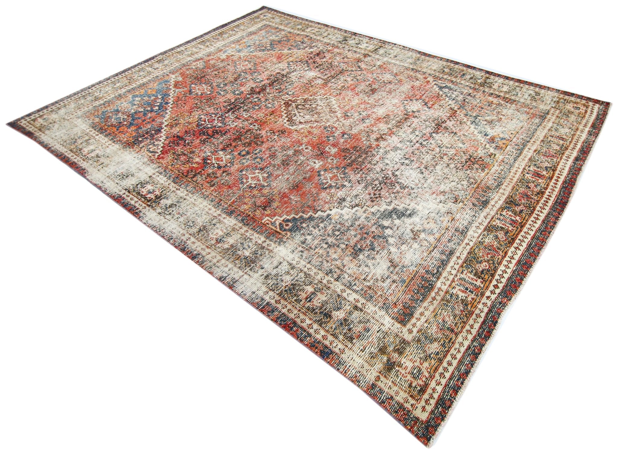 Handmade Vintage Persian Ghashghai Rug | 310 x 218 cm | 10'2" x 7'2" - Najaf Rugs & Textile