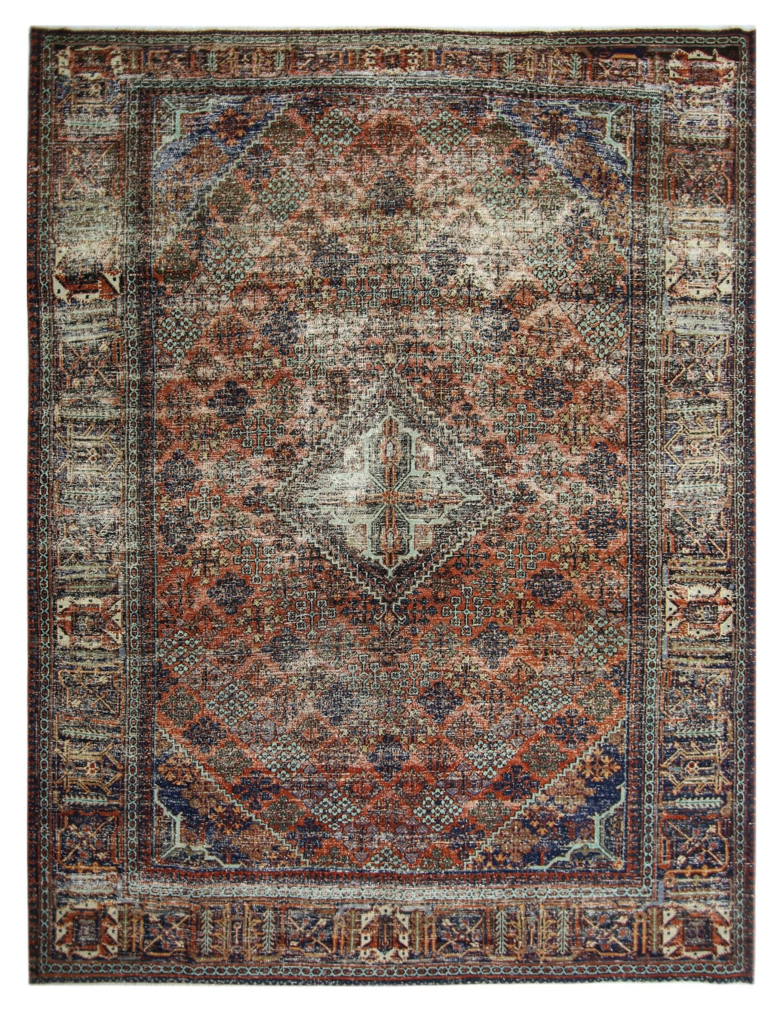 Handmade Vintage Persian Ghashghai Rug | 318 x 219 cm | 10'5" x 7'2" - Najaf Rugs & Textile