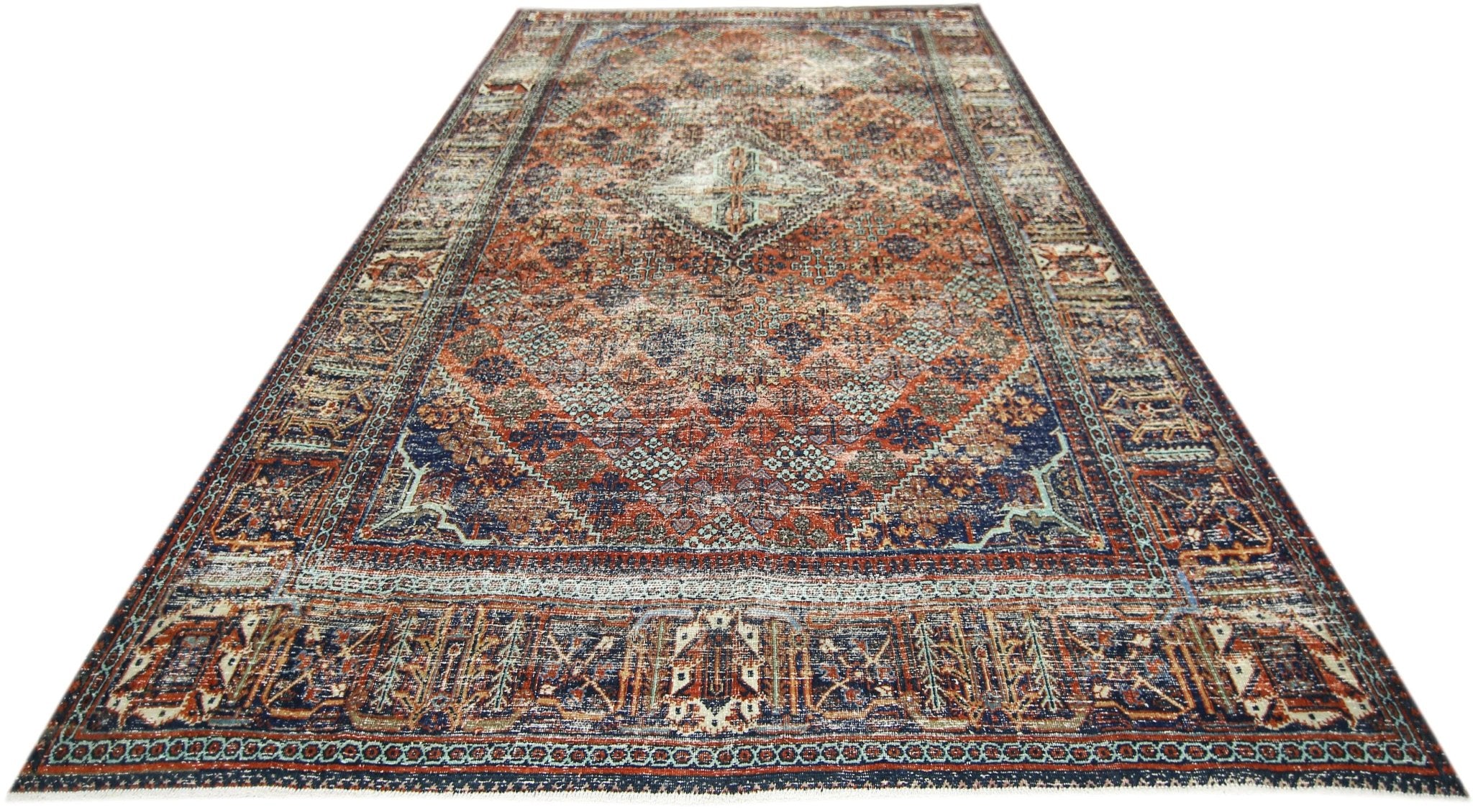 Handmade Vintage Persian Ghashghai Rug | 318 x 219 cm | 10'5" x 7'2" - Najaf Rugs & Textile